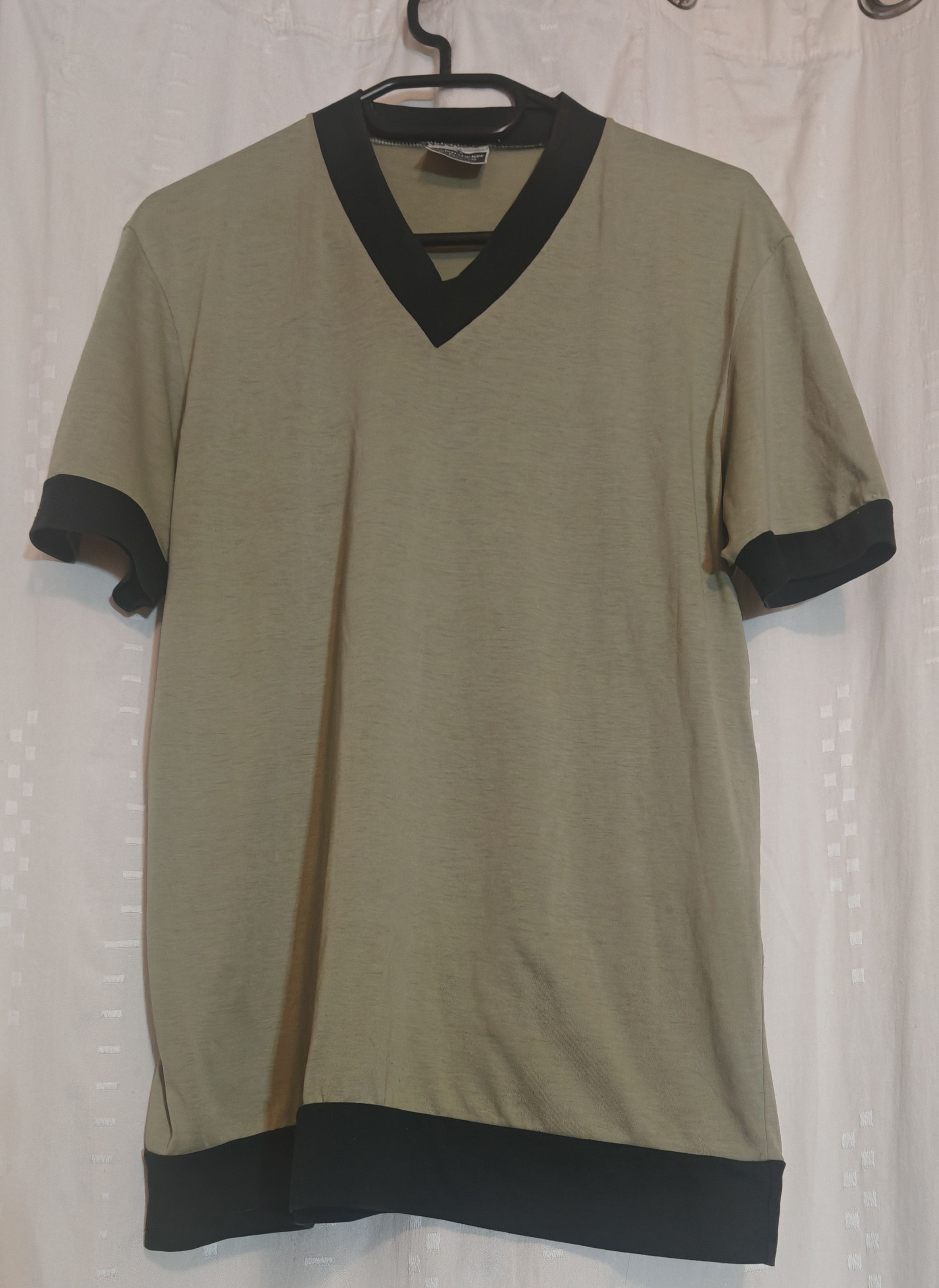 Other VTG Men's Seidensticker Contrast Trim V-Neck Ringer Tee sz L Size US L / EU 52-54 / 3 - 2 Thumbnail