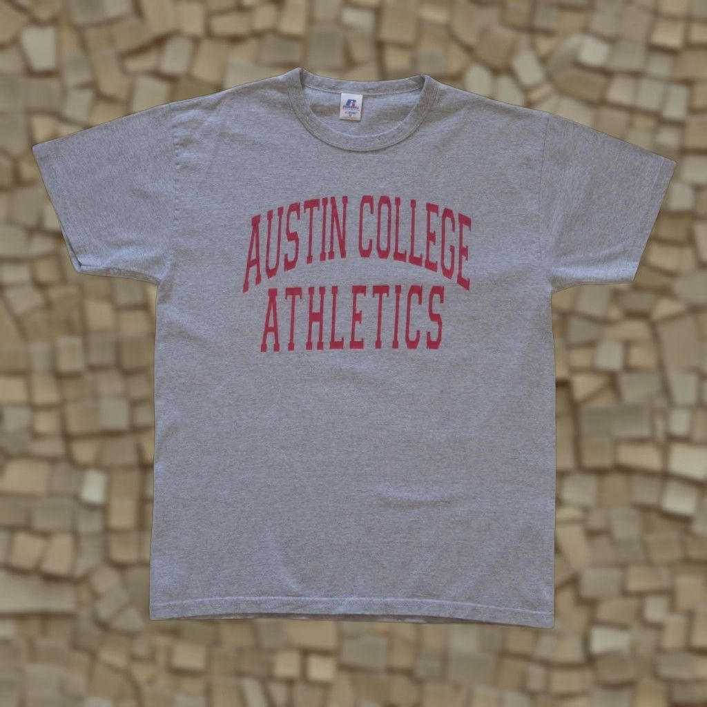 Russell Athletic VINTAGE Russell Athletic T-Shirt Mens M Austin College Athletics Retro Graphic Gray 2000s Size US M / EU 48-50 / 2 - 1 Thumbnail