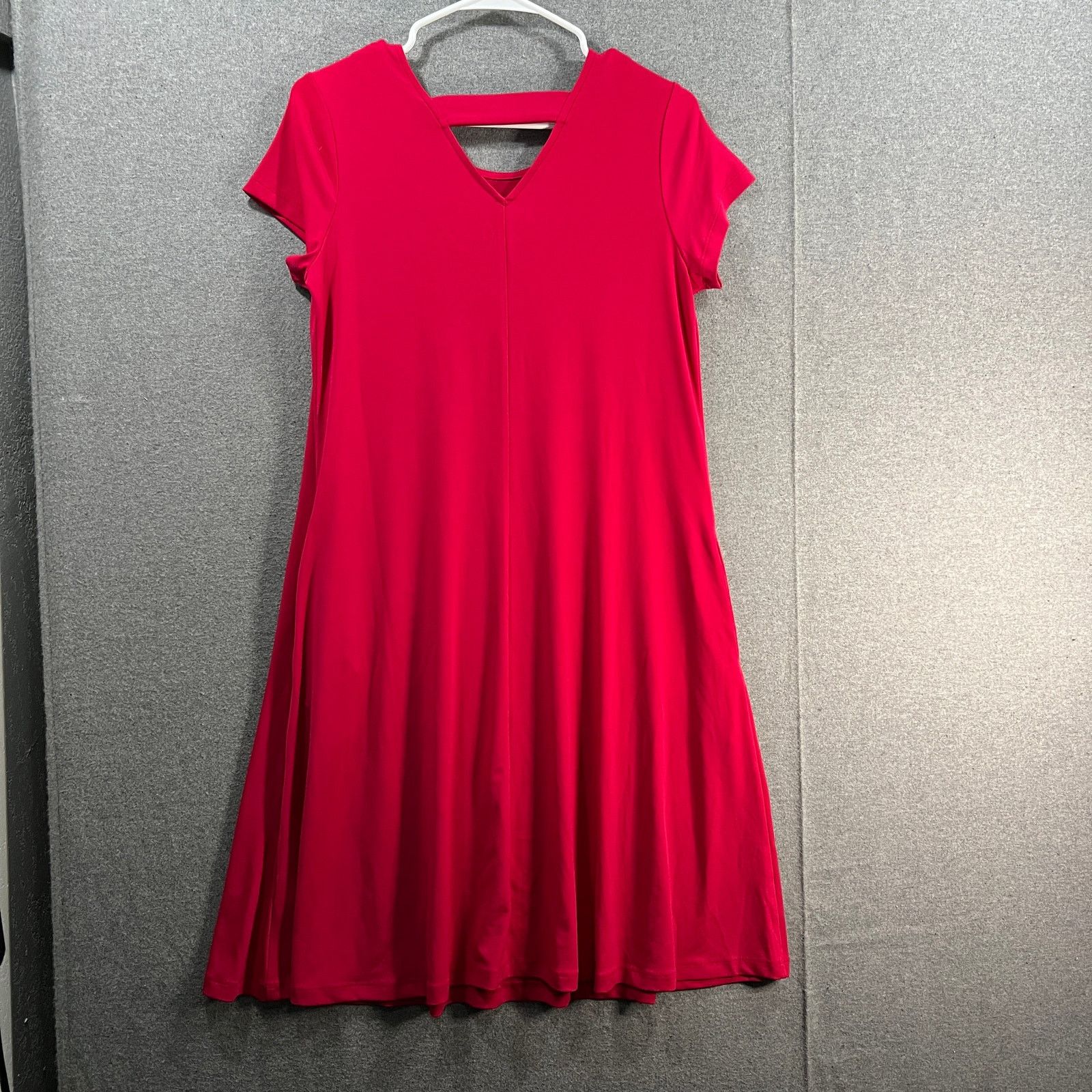 Other Susan Graver Liquid Knit Cap Sleeve Dress Sweet Raspberry Size S / US 4 / IT 40 - 2 Thumbnail