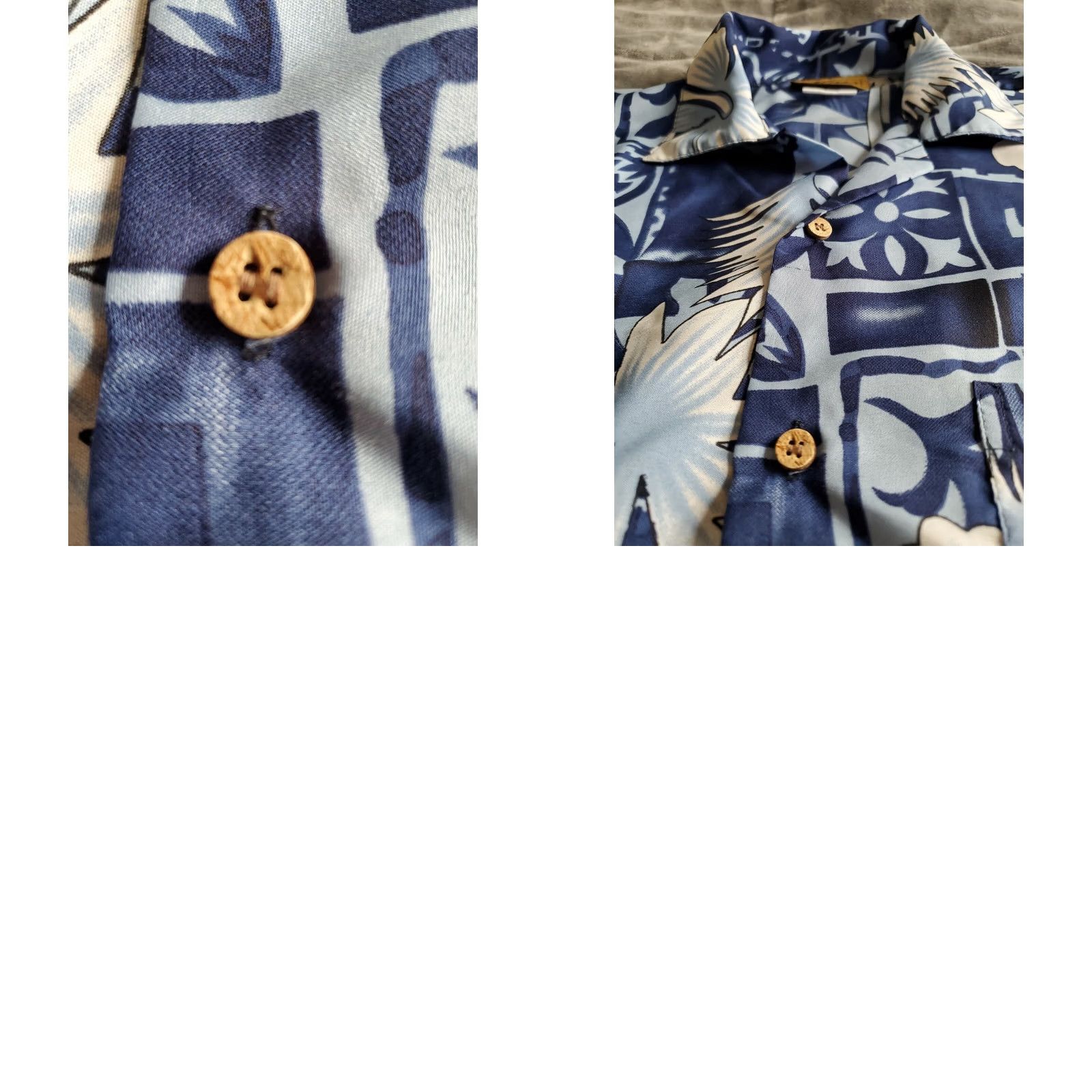 Vintage In-Gear Hawaiian Flowered Button-Up Shirt Short Sleeve M Blue Men's Size US M / EU 48-50 / 2 - 8 Thumbnail