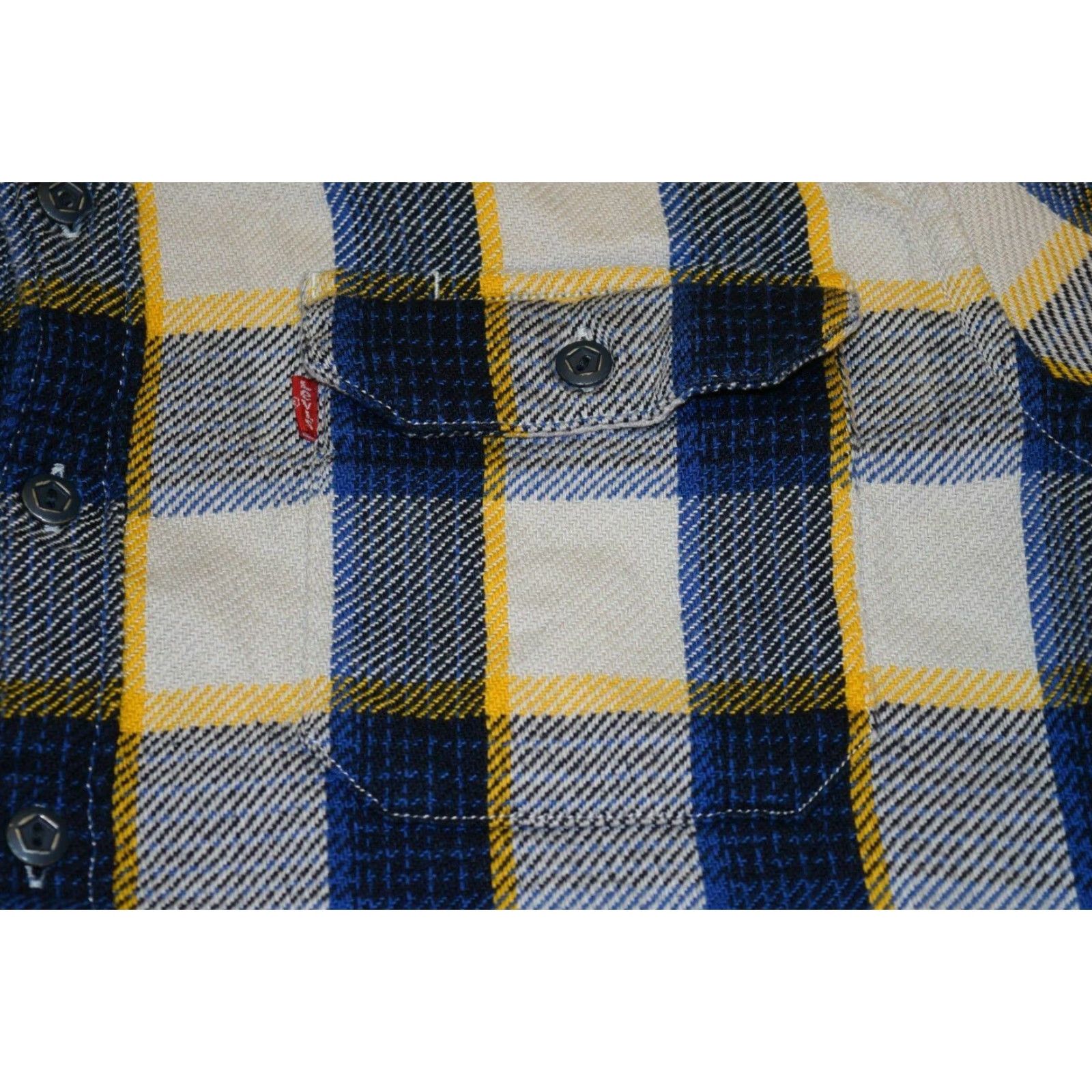 Levi's Levi's Button-Front Shirt Mens Plaid Long Sleeve Size M Blue White Yellow 100% Cotton Collared button-up Vintage: No Size US M / EU 48-50 / 2 - 4 Thumbnail