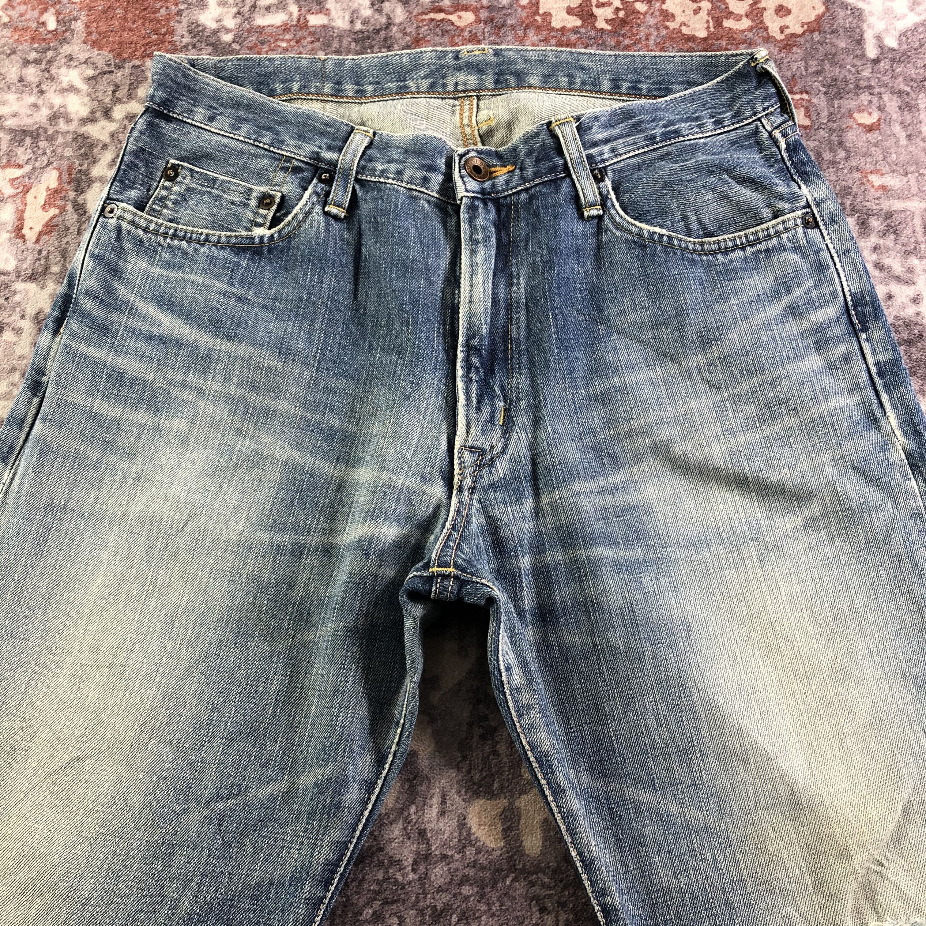 Edwin Vintage Blue Wash Edwin 505 Selvedge Jeans-JM3655 Size US 33 - 3 Thumbnail