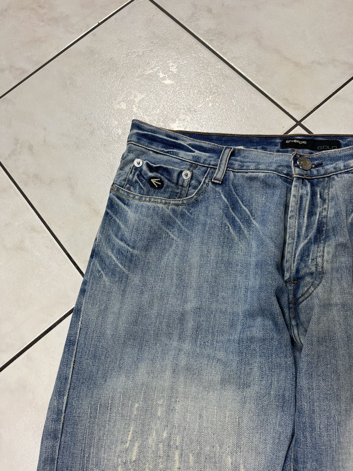 Energie × Vintage Vintage Energie gold baggy washed distressed ripped jeans Size US 36 / EU 52 - 7 Thumbnail