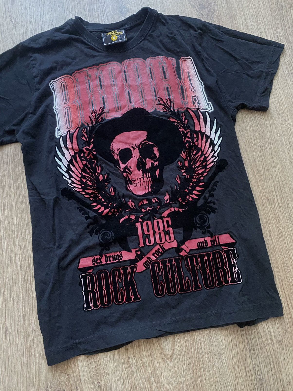 Affliction × Vintage Rare Big Buddha Fishbone Affliction Style Cyber-Y2K Tee Size US S / EU 44-46 / 1 - 2 Thumbnail