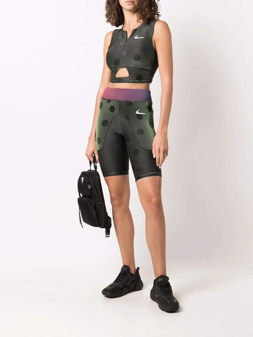 Nike × Off-White o1mle0425 Performance Crop Top in Black & Green Size M / US 6-8 / IT 42-44 - 2 Thumbnail
