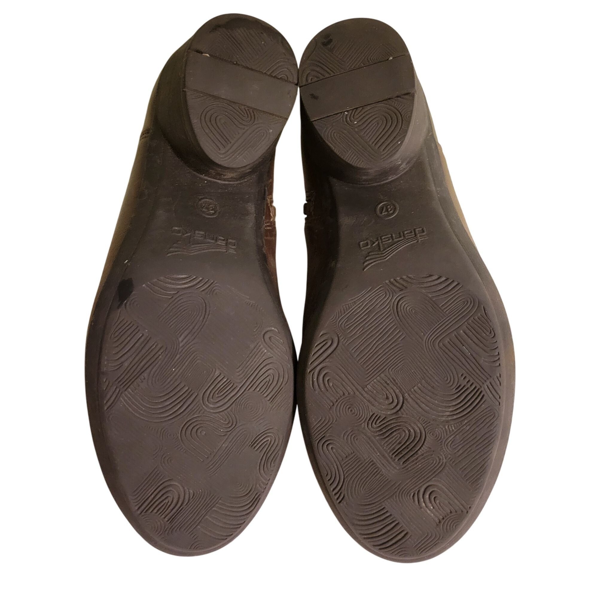 Dansko Dansko Burnished Brown Leather Ankle Boots 37 Side Zip Block Size US 7 / IT 37 - 6 Thumbnail