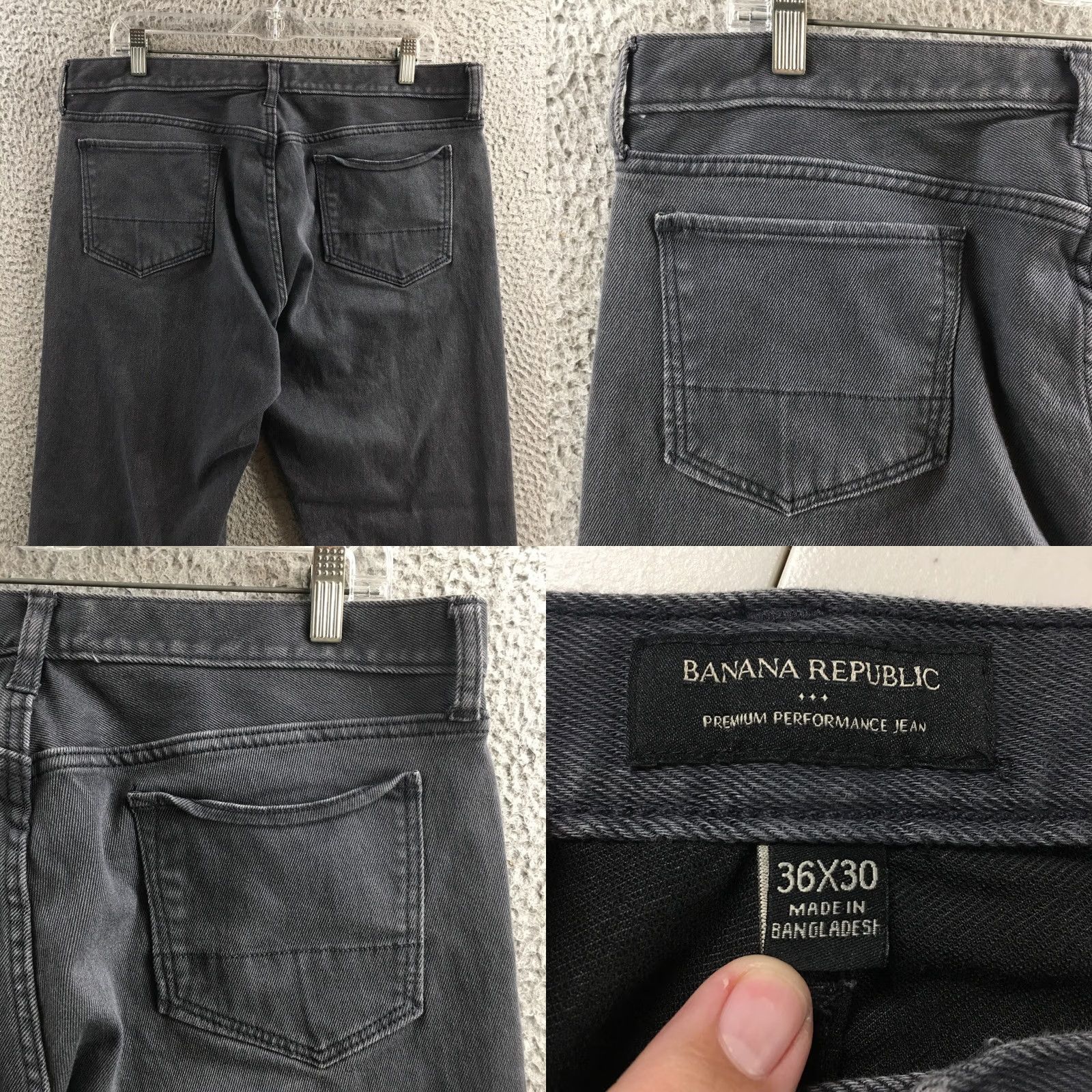 Banana Republic Banana Republic Jeans Mens 36x30 Gray Cotton Blend Straight Premium Performance 5-Pocket Denim 36 Regular Mens Size US 36 / EU 52 - 9 Thumbnail