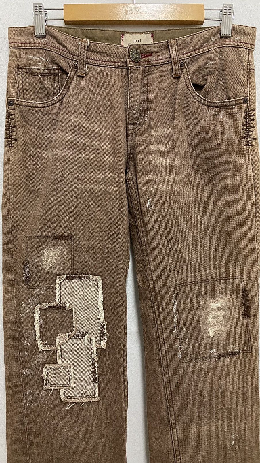 If Six Was Nine × Japanese Brand × Tornado Mart Distressed Denim Patchwork Chocolate Denim Jeans Size US 31 - 7 Thumbnail