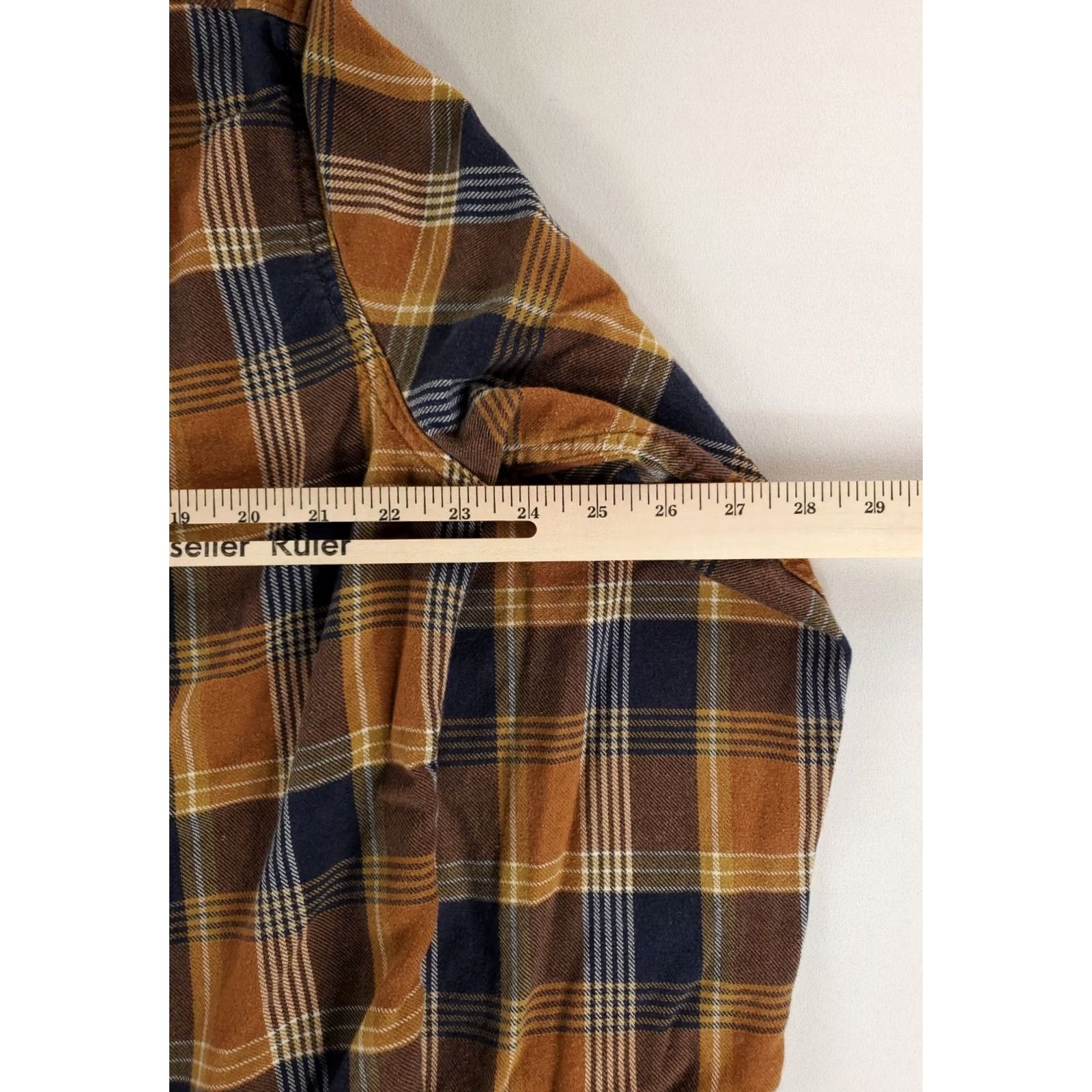 Wallace & Barnes Wallace & Barnes Shirt Flannel Button Up Plaid Brown Blue Slim Fit Mens XL Multicolor Size US XL / EU 56 / 4 - 4 Thumbnail