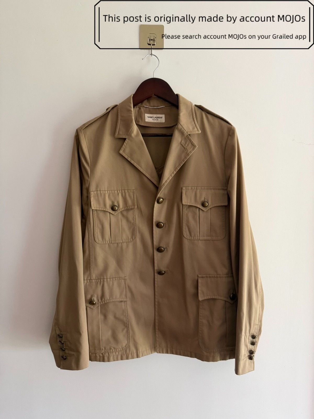 Sz 46 Saint Laurent Paris 15ss Safari Hunting Jacket Beige, Men's