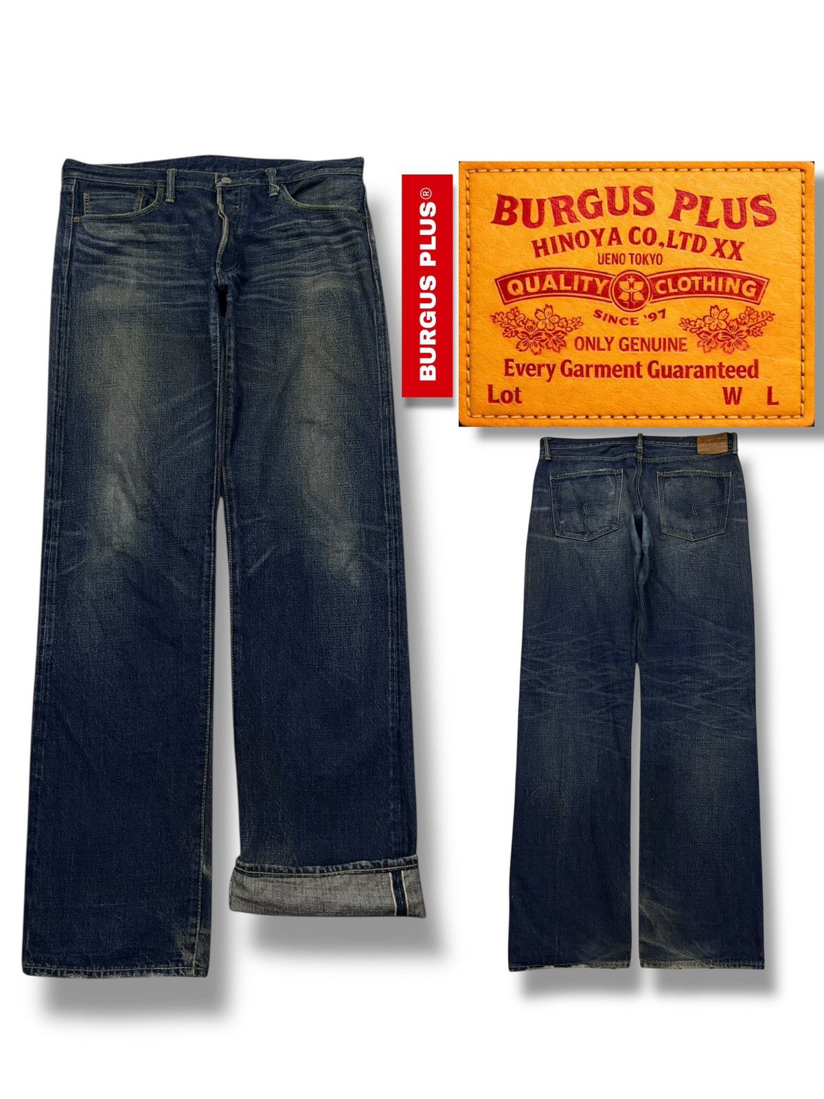Burgus Plus Vintage Burgus Plus Lot 770ZR Hinoya Tokyo Selvedge Denim Size US 38 / EU 54 - 1 Thumbnail