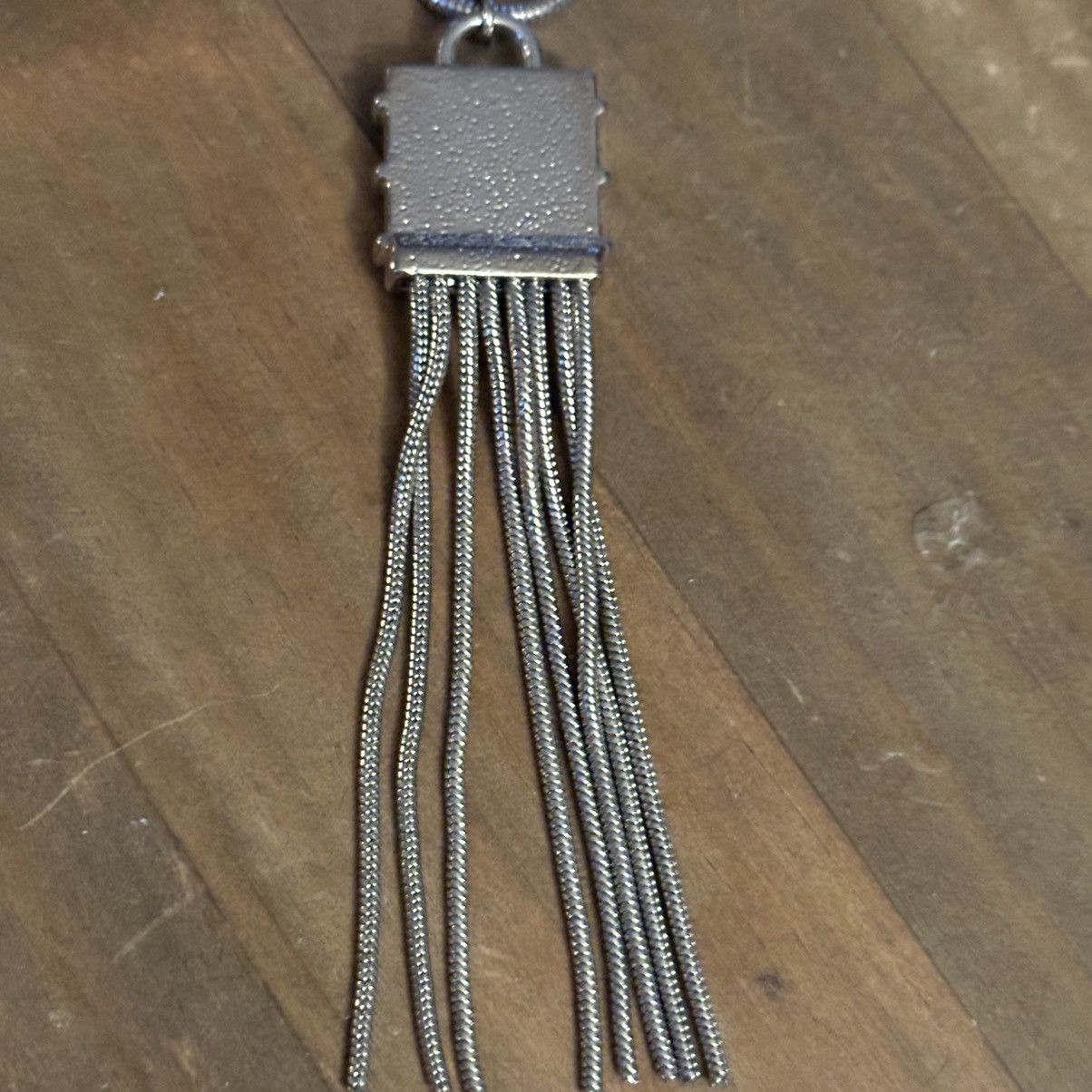 White House Black Market WHBM long silver tone chain tassel pendant necklace Size ONE SIZE - 5 Thumbnail