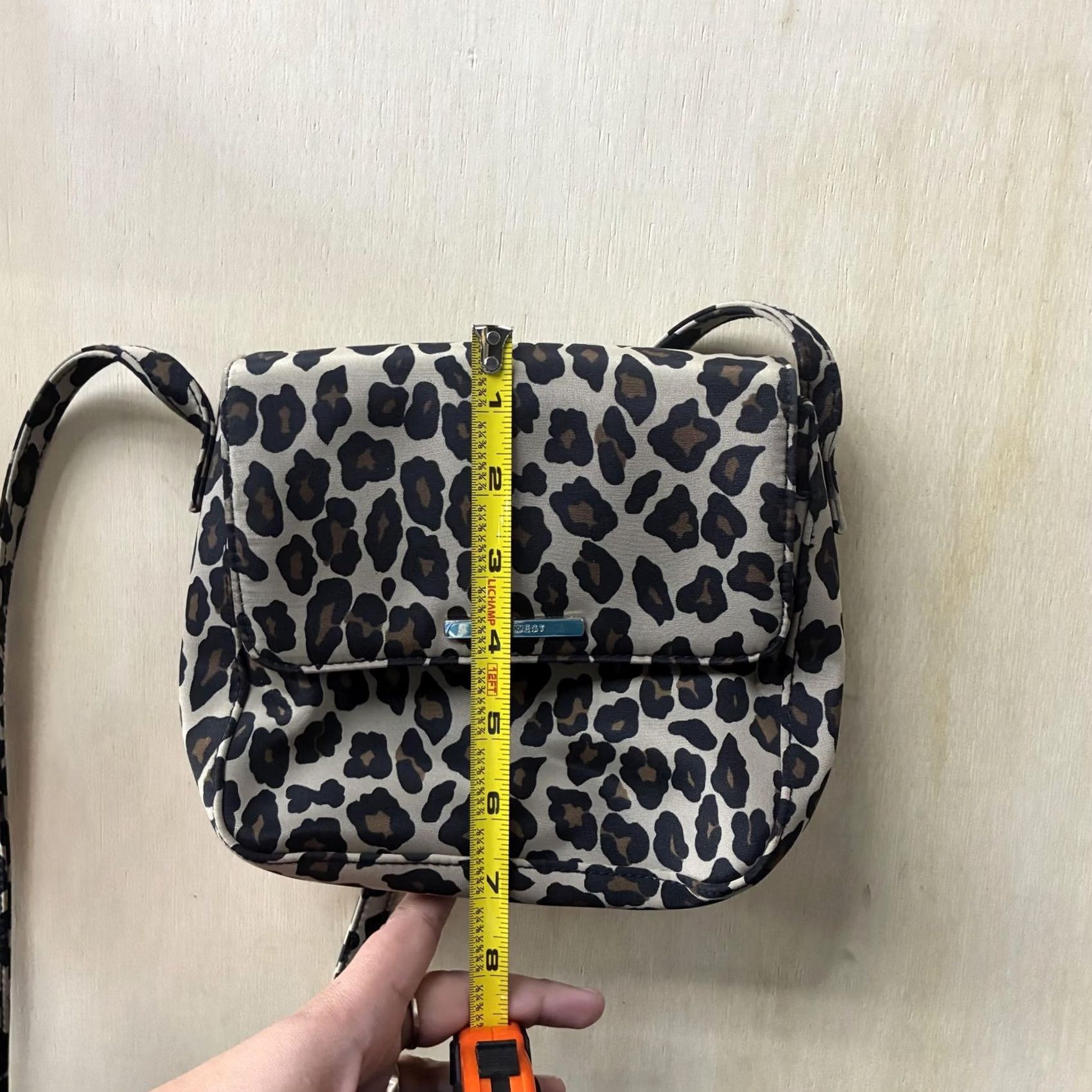 Nine West Nine West Crossbody Womens Small Beige Leopard Polyester Magnetic Closure Bag Size ONE SIZE - 7 Thumbnail