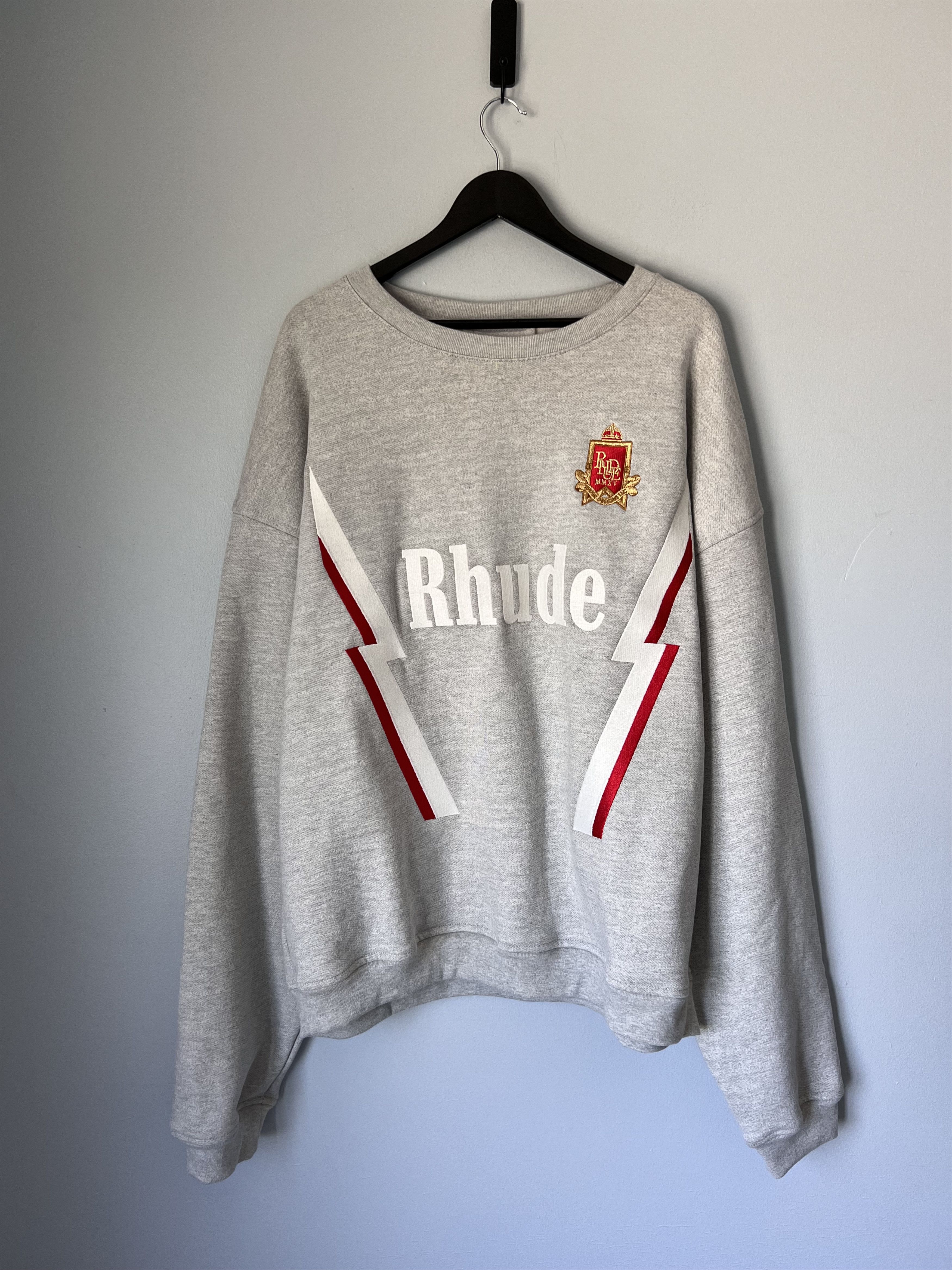 Rhude Rhude Lightning Crewneck in Grey Size US XXL / EU 58 / 5 - 1 Thumbnail