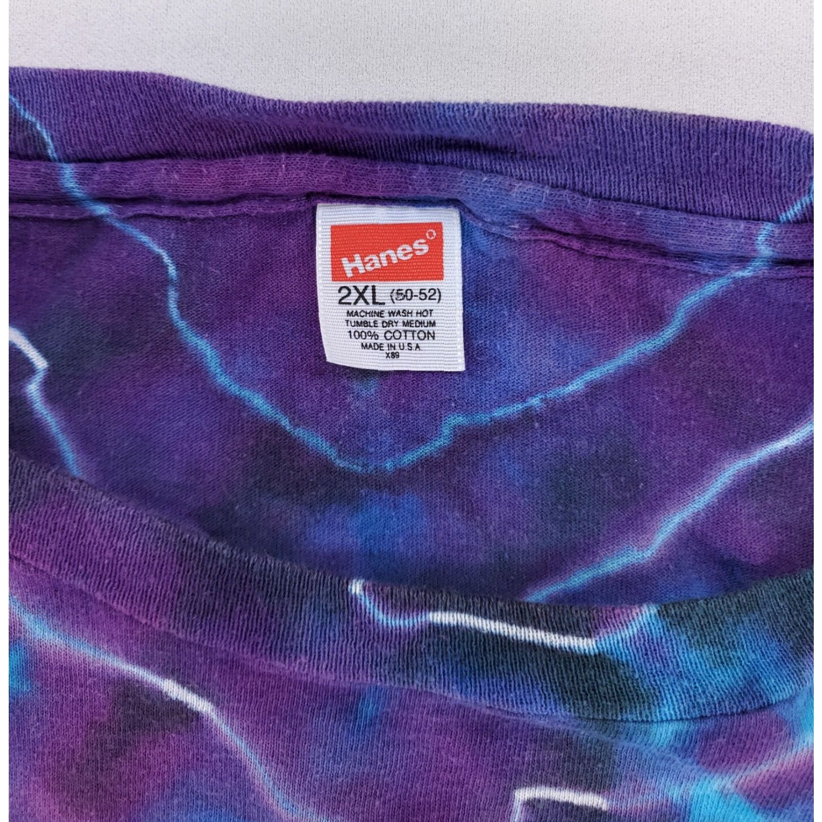 Hanes VINTAGE Hanes Tie-Dye T Shirt 90s Single Stitch Mens XXL Green Purple Rainbow Shirt Size US XXL / EU 58 / 5 - 2 Thumbnail