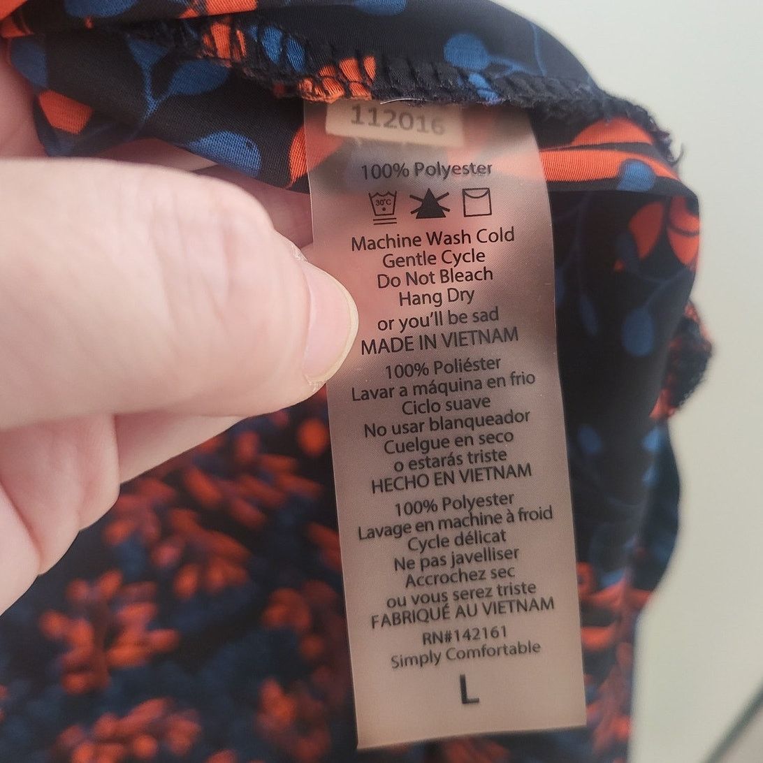 Other LuLaRoe Black with Red and Blue Leaves Joy Vest - Large Size L / US 10 / IT 46 - 4 Thumbnail