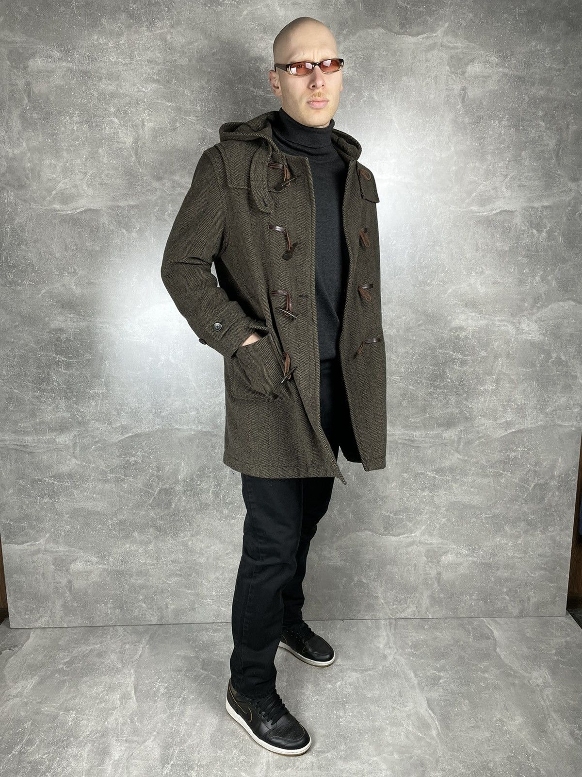 Paul Smith Paul Smith Brown Wool Herringbone Pattern Duffles Coat Size US XL / EU 56 / 4 - 2 Thumbnail