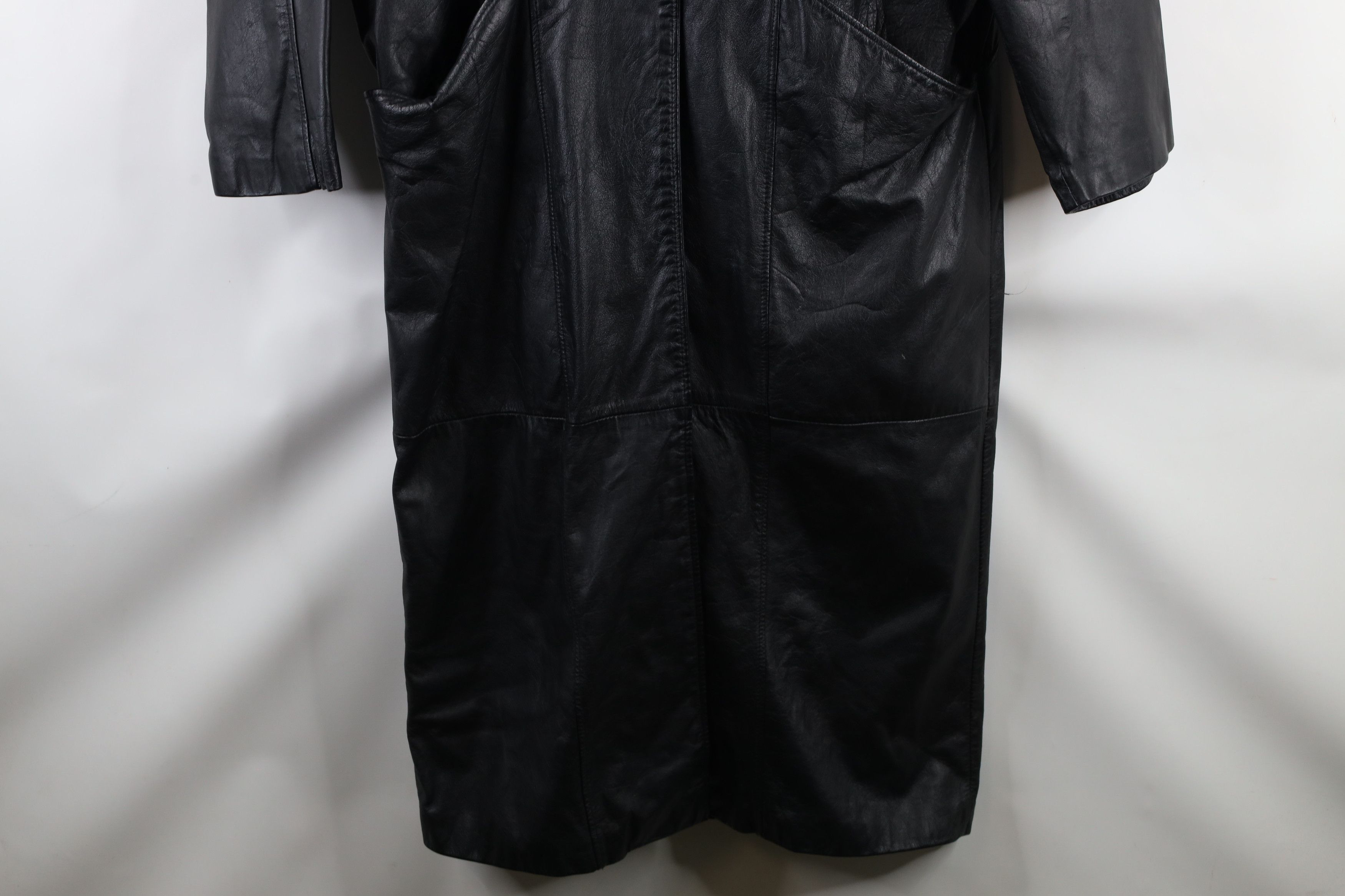Vintage Vintage 90s Streetwear Full Length Trench Coat Jacket Black Size M / US 6-8 / IT 42-44 - 4 Thumbnail
