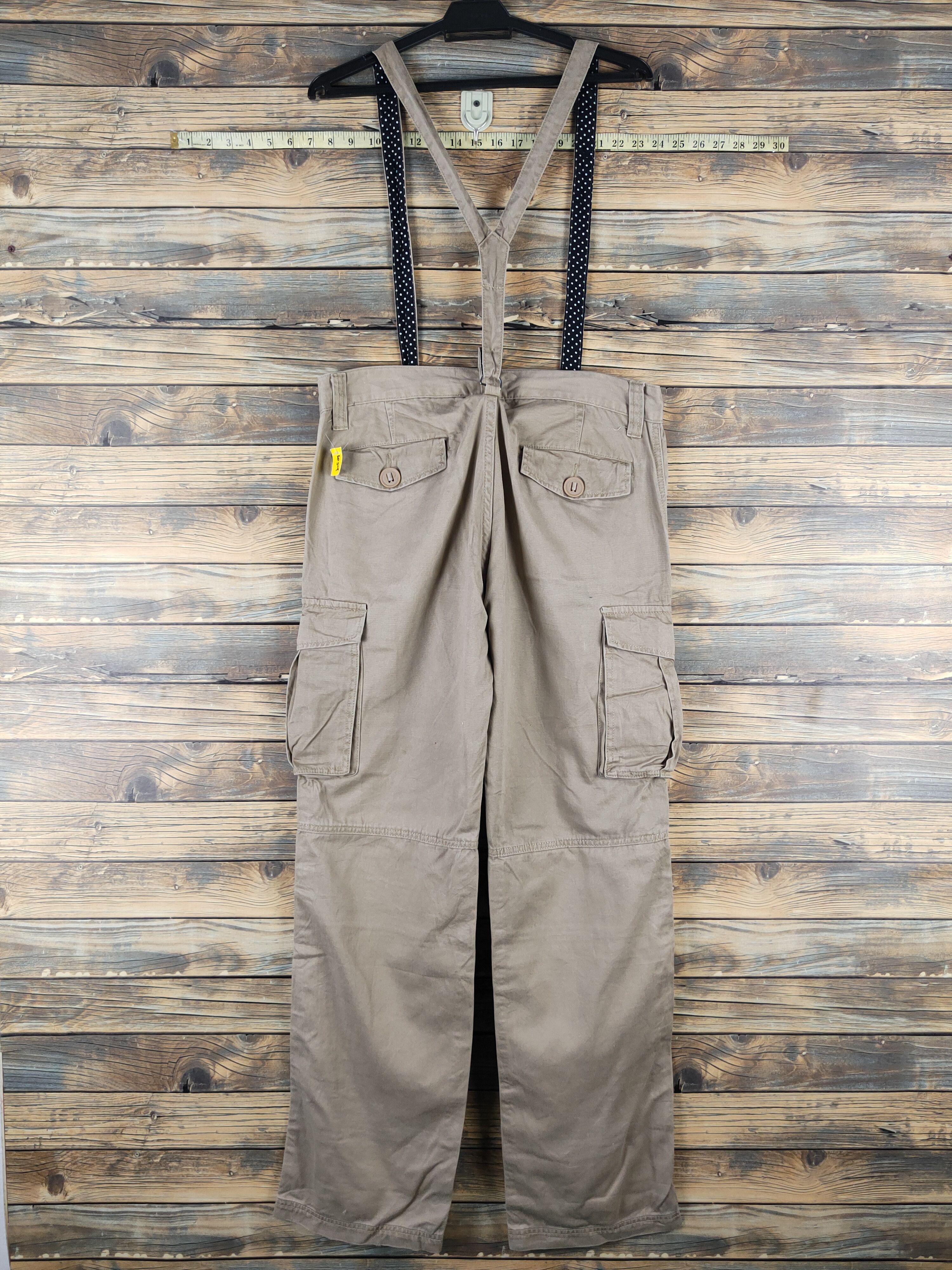 Japanese Brand DL Free Gate Beige Suspender Pants #1059 Size 32" / US 10 / IT 46 - 11 Thumbnail
