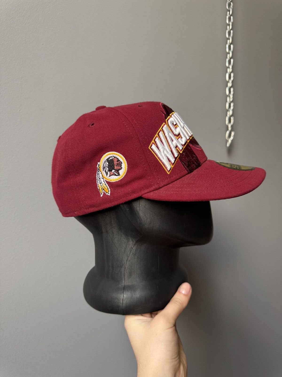 New Era NFL Washington Skins hat football fitted 7 Embroidered Size ONE SIZE - 3 Thumbnail