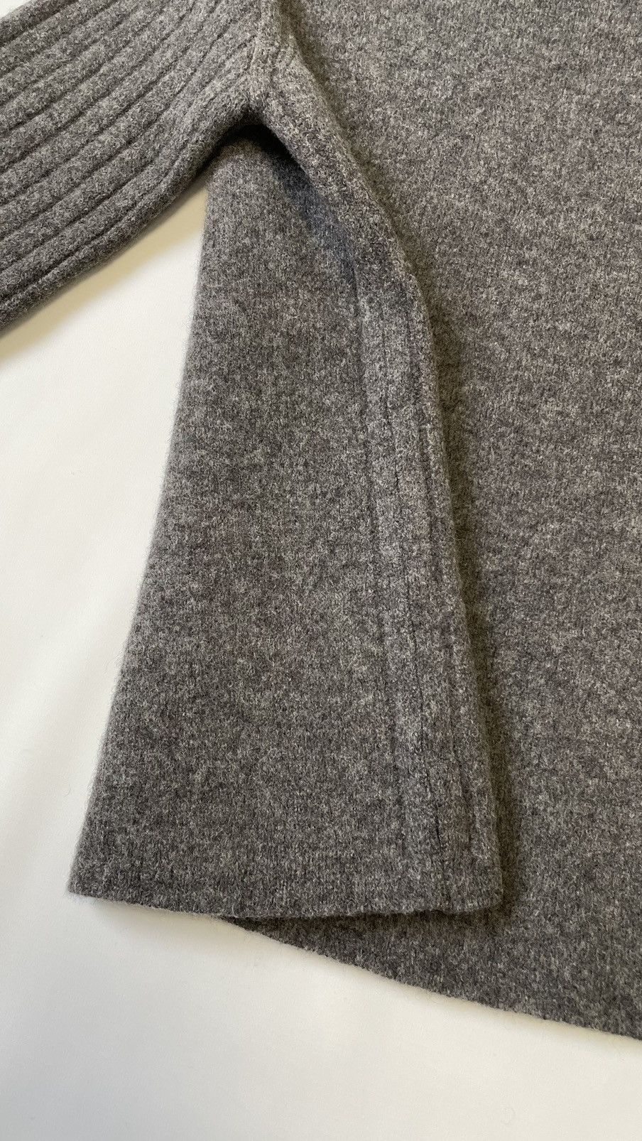Dries Van Noten Boxy Fit Felted Gray Wool Sweater Size US M / EU 48-50 / 2 - 8 Thumbnail