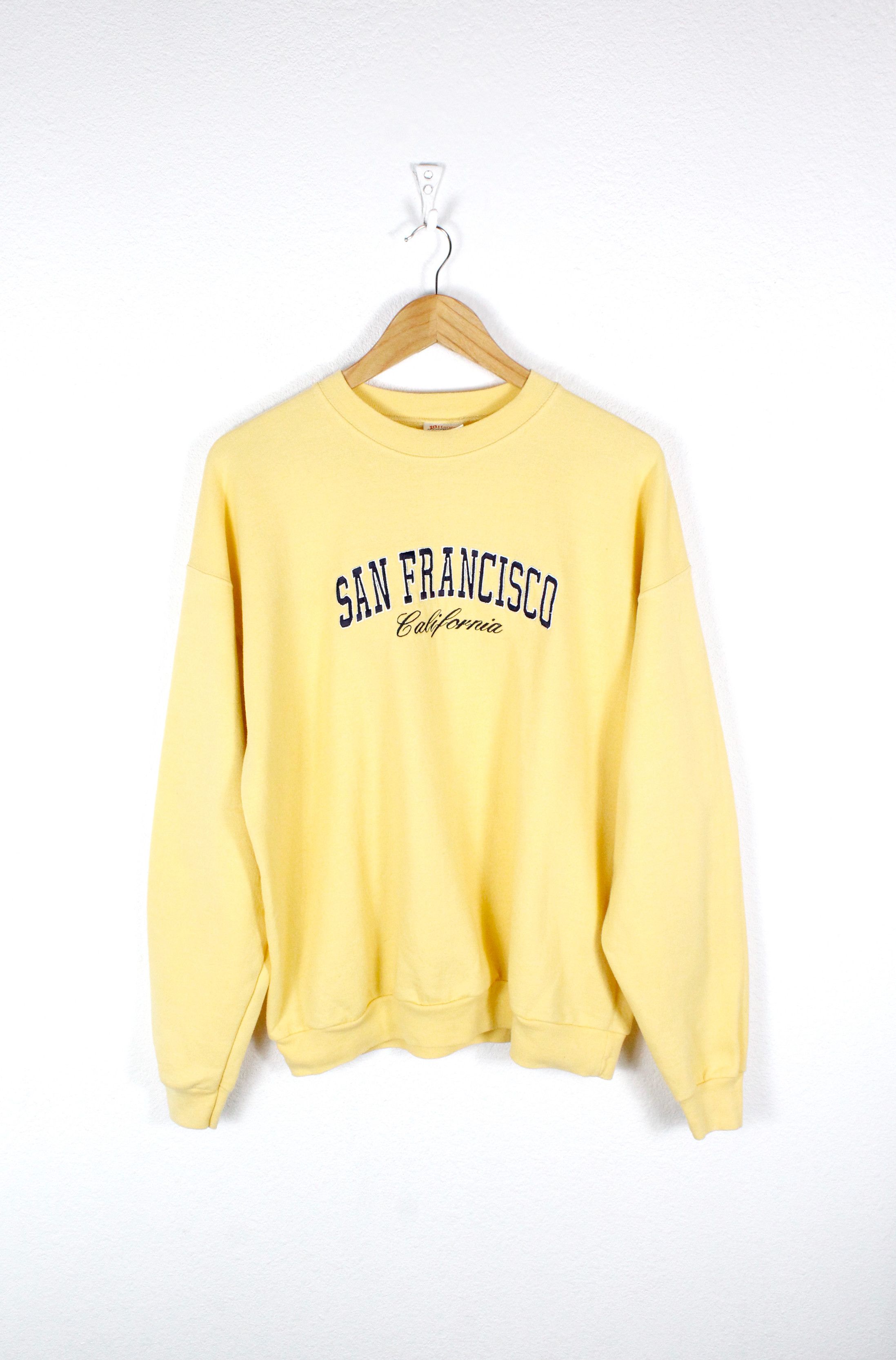 Vintage Vintage San Francisco California Logo Yellow Sweatshirt 90s Size US L / EU 52-54 / 3 - 1 Thumbnail