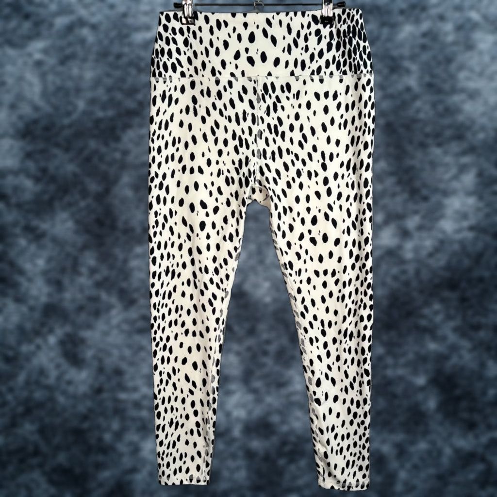 Reformation VINTAGE Reformation Leggings Women Adult Large Animal Print High-Waist Activewear White Size L Size 36" / US 14 / IT 50 - 1 Thumbnail