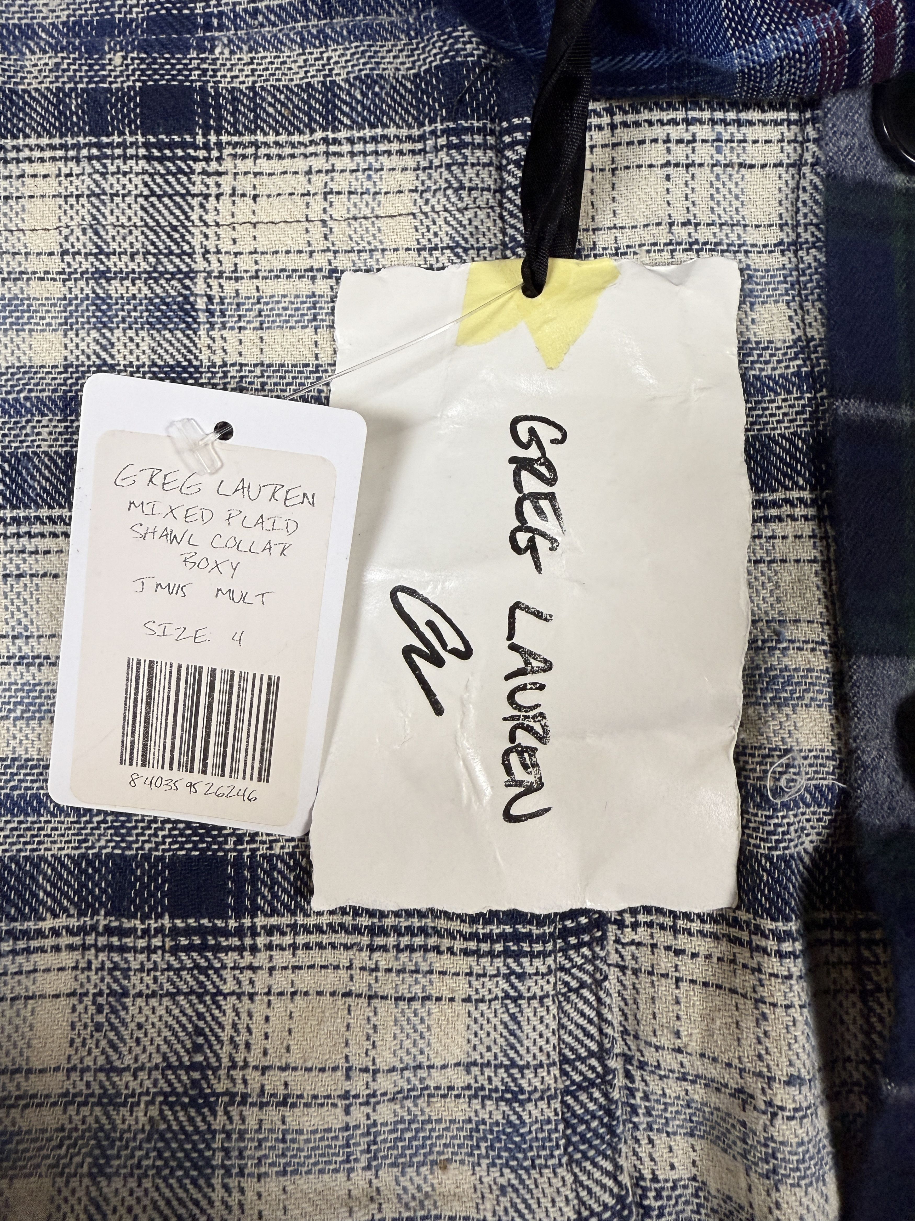 Greg Lauren $1050 Greg Lauren Mixed Plaid Shawl Collar Boxy Jacket Size US XL / EU 56 / 4 - 11 Thumbnail