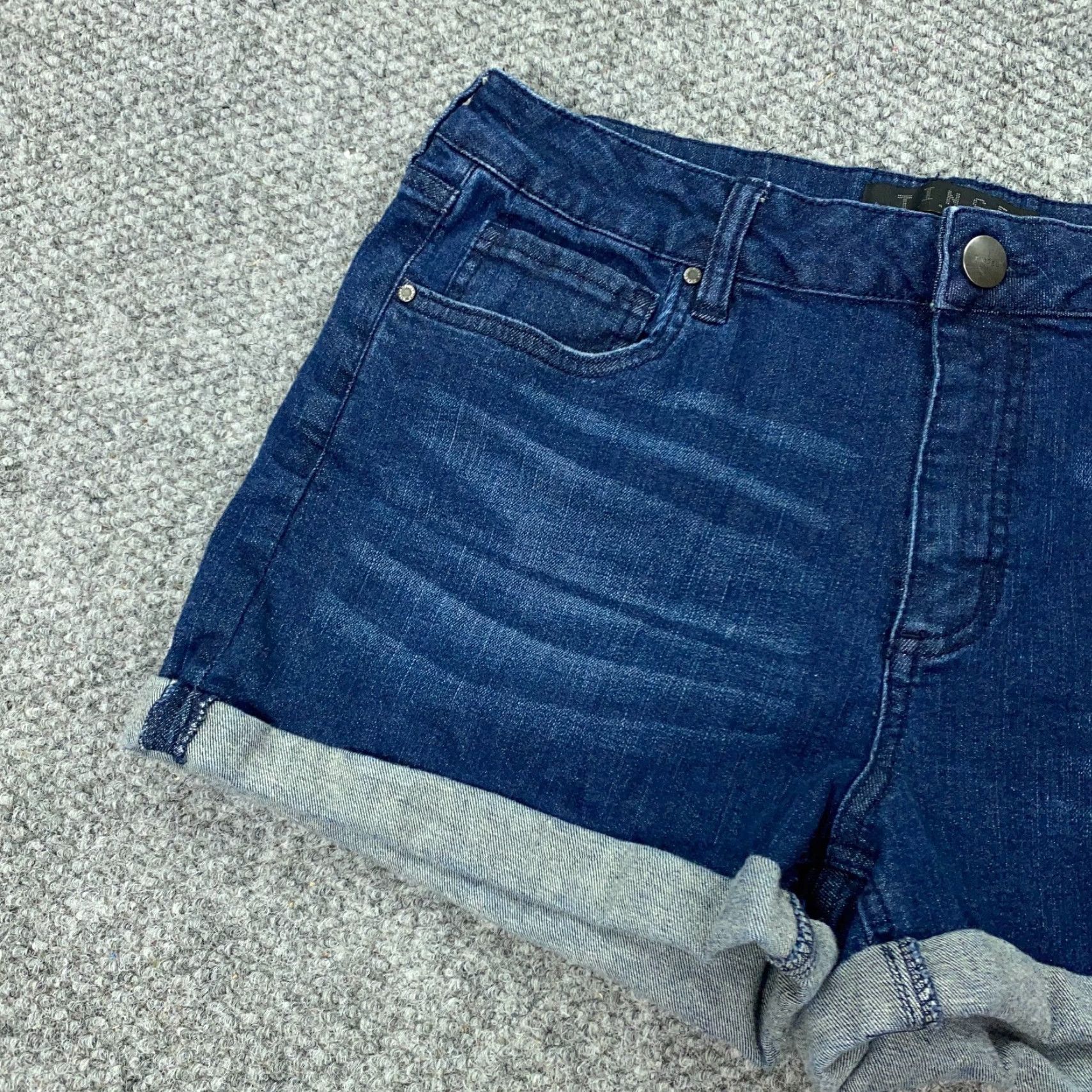 Denime Stitch Fix Tinsel Jeans Shorts Womens Size 30 Blue Denim Mid-Rise Stretch Roll Hem Size 33" - 3 Thumbnail