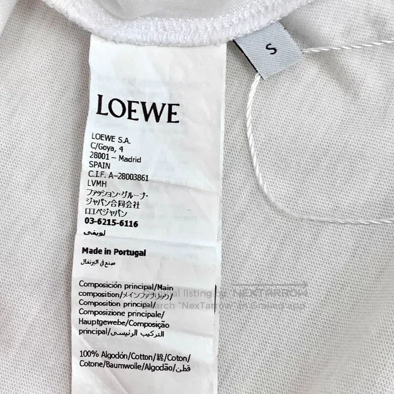 Loewe Loewe White Logo Flock Cotton Short Sleeve T-Shirt Size S / US 4 / IT 40 - 6 Thumbnail