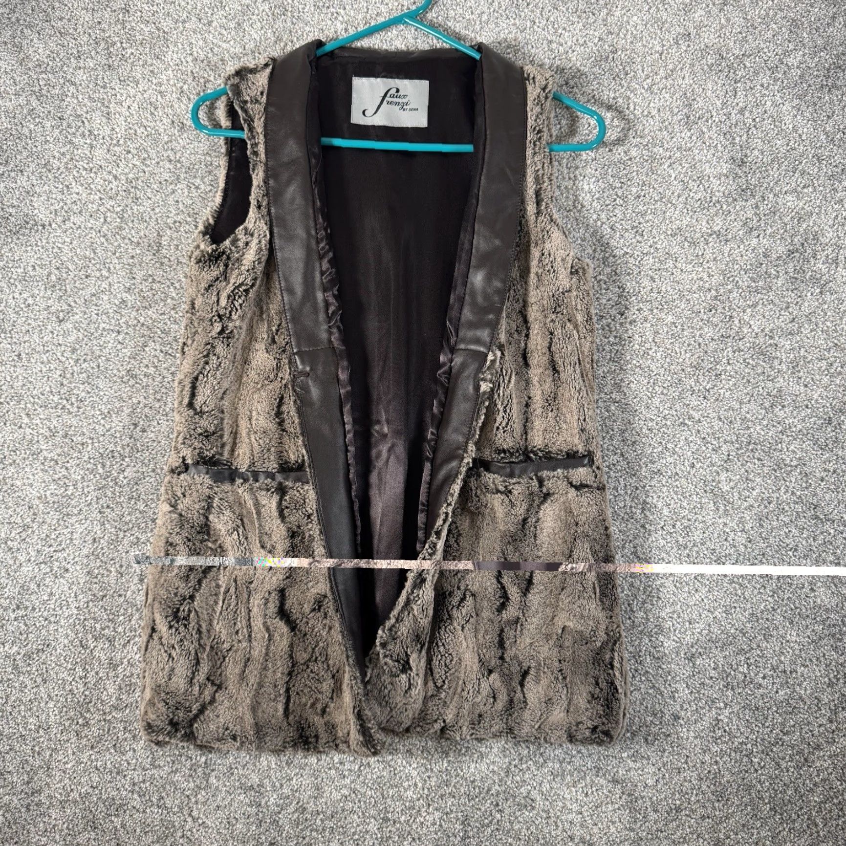 Vintage Faux Frenzi by Dena Faux Fur Vest S Women Brown Regular Size Small Boho Festival Cozy Indie Layering Lagenlook Vest Size S / US 4 / IT 40 - 2 Thumbnail