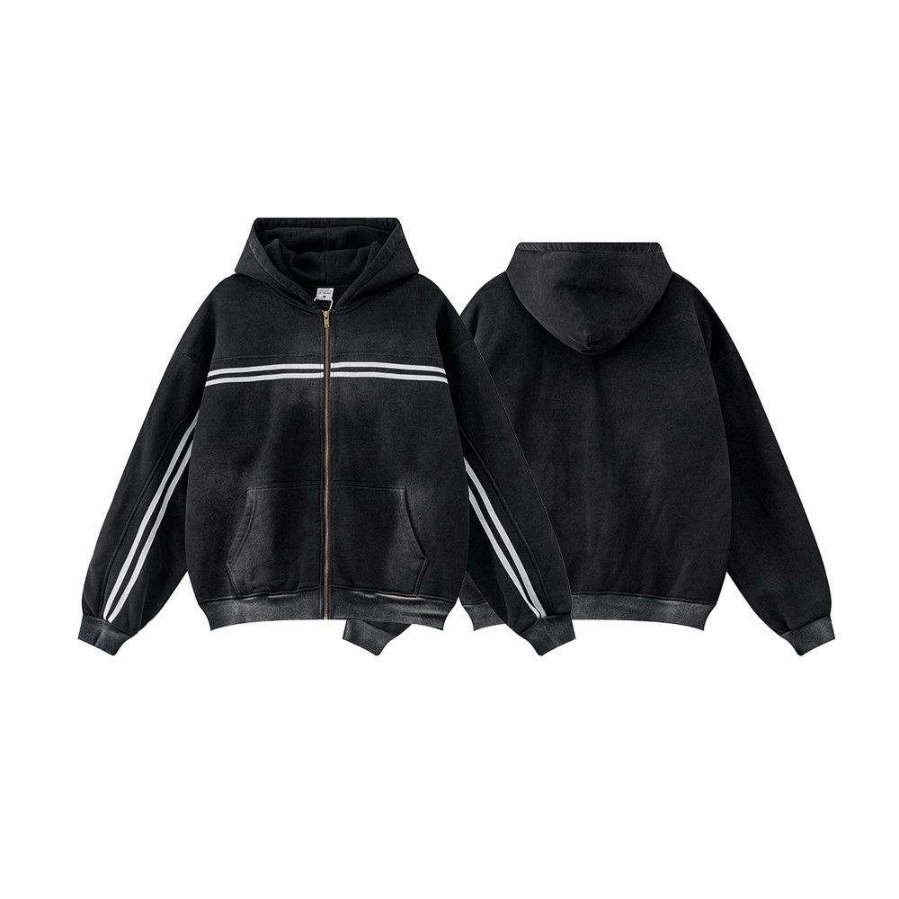 Designer × Vintage Streetwear 90s Fade Stripe Design Hoodie (Size M-Black) New Size US M / EU 48-50 / 2 - 1 Thumbnail