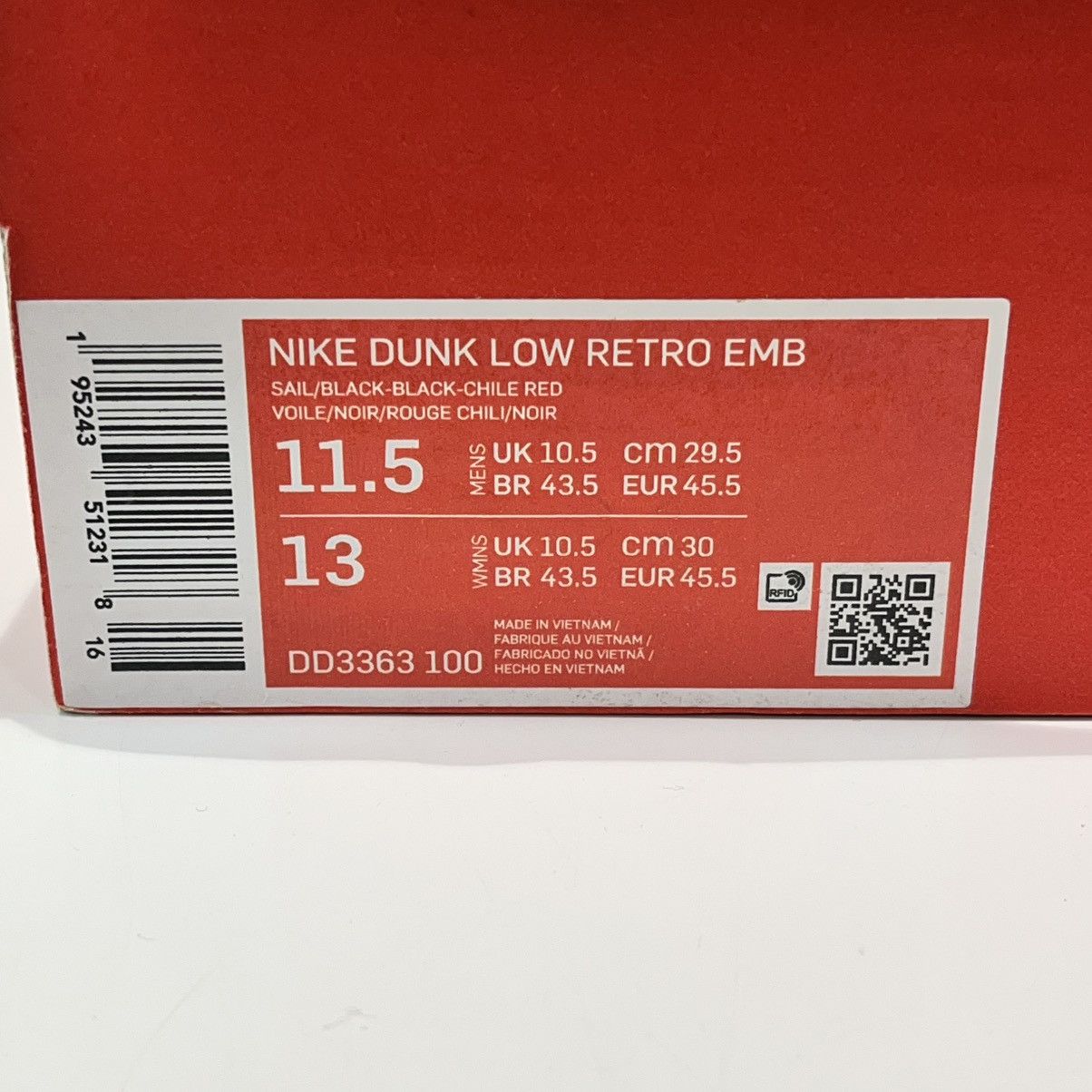 Nike Nike Dunk Low EMB NBA 75th Anniversary Chicago Size US 11.5 / EU 44-45 - 15 Thumbnail