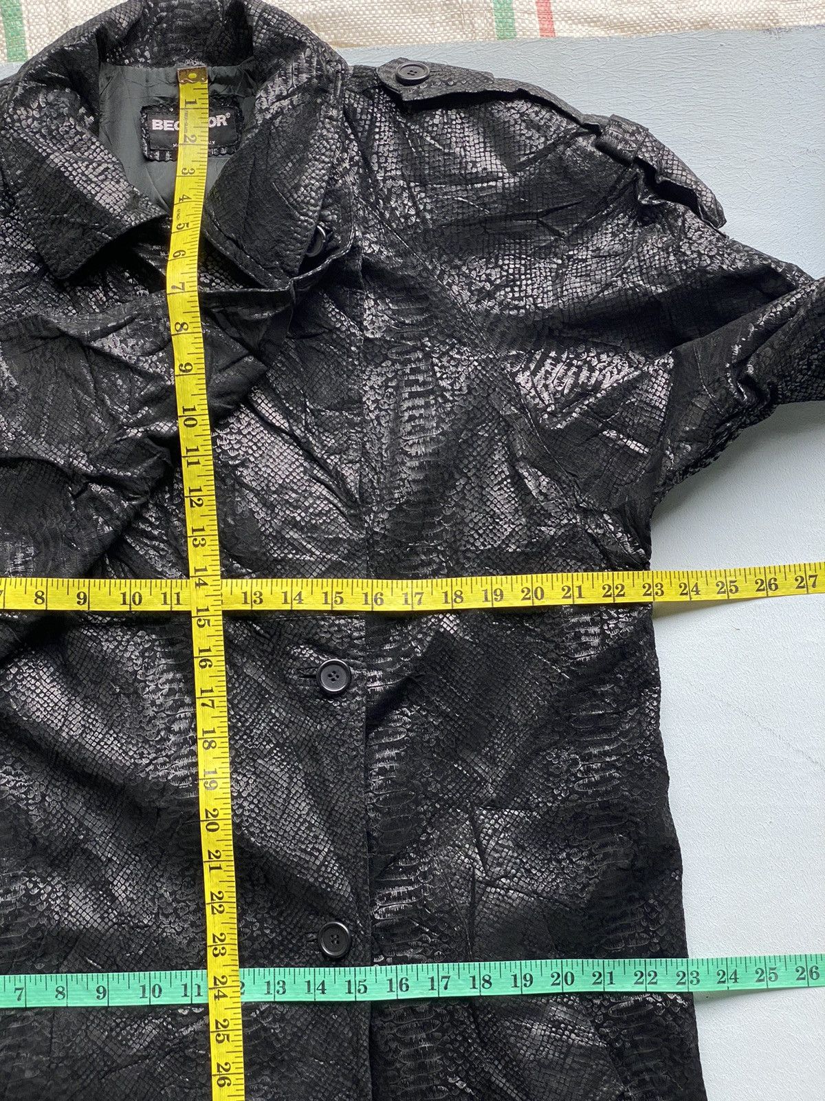 If Six Was Nine × Le Grande Bleu (L.G.B.) Vintage Begedor Italia Leather Trench Coat Jacket Size US XL / EU 56 / 4 - 22 Thumbnail