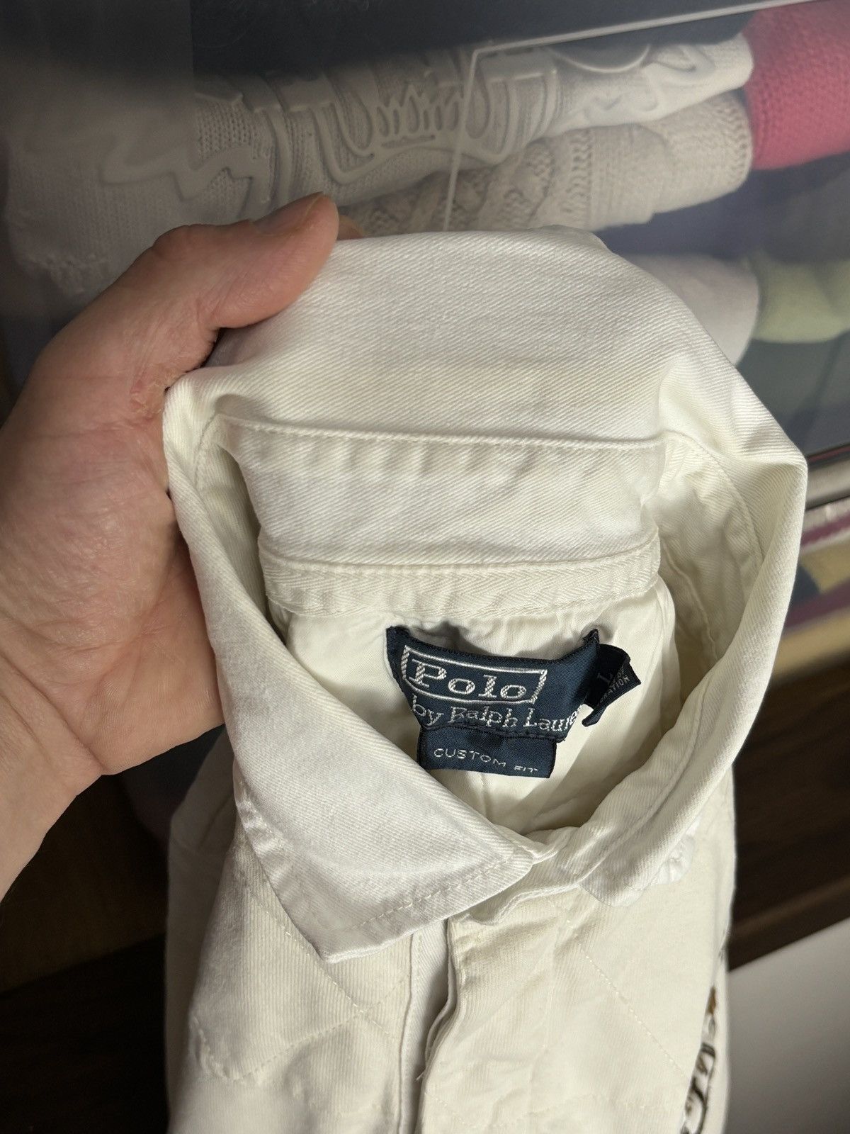 Polo Ralph Lauren Polo Ralph Lauren Creme Vintage Long Sleeve Rugby Over Shirt Size US L / EU 52-54 / 3 - 9 Thumbnail