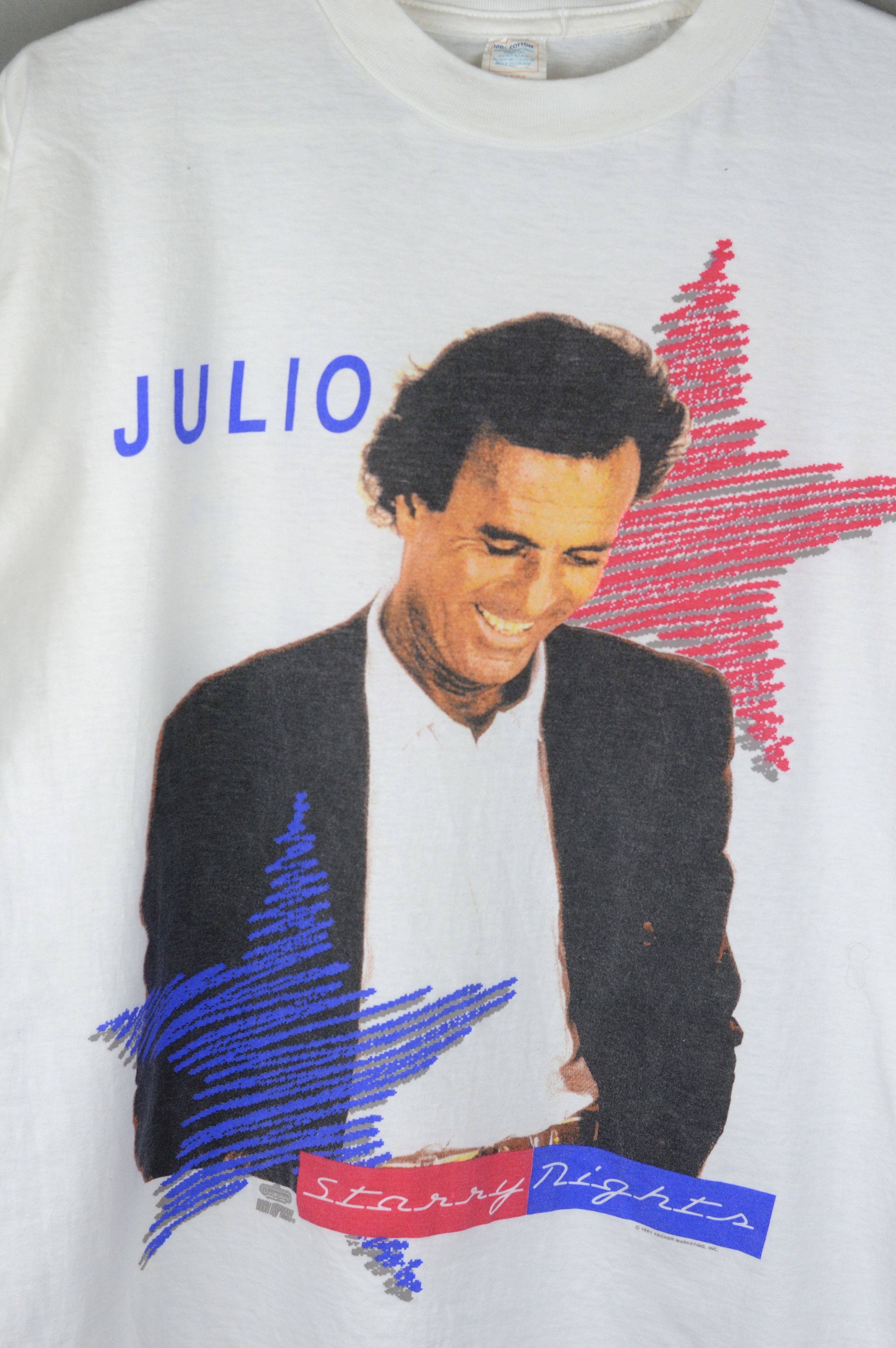 Vintage Vintage Julio Iglesias Starry Dights 1991 world tour t shirt Size US L / EU 52-54 / 3 - 3 Thumbnail