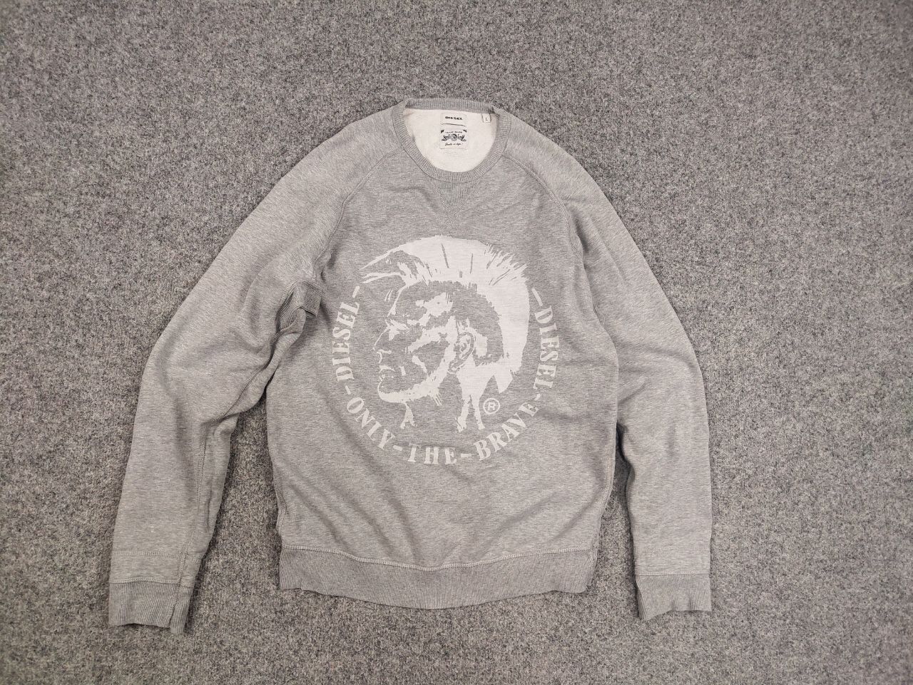 Diesel Vintage Diesel only the brave Logo Gray Sweatshirt Y2K Style Size US L / EU 52-54 / 3 - 12 Thumbnail