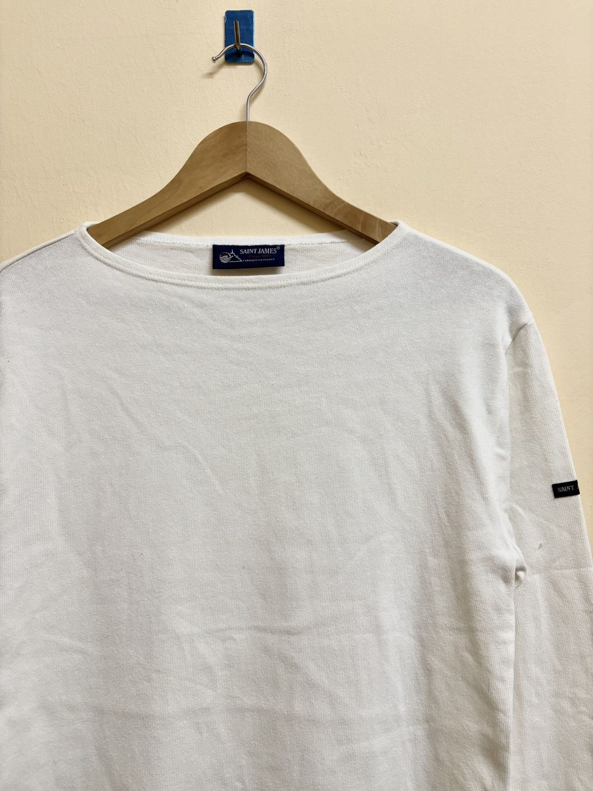 Saint James Vintage Saint James Plain White Long Sleeve Size US M / EU 48-50 / 2 - 2 Thumbnail