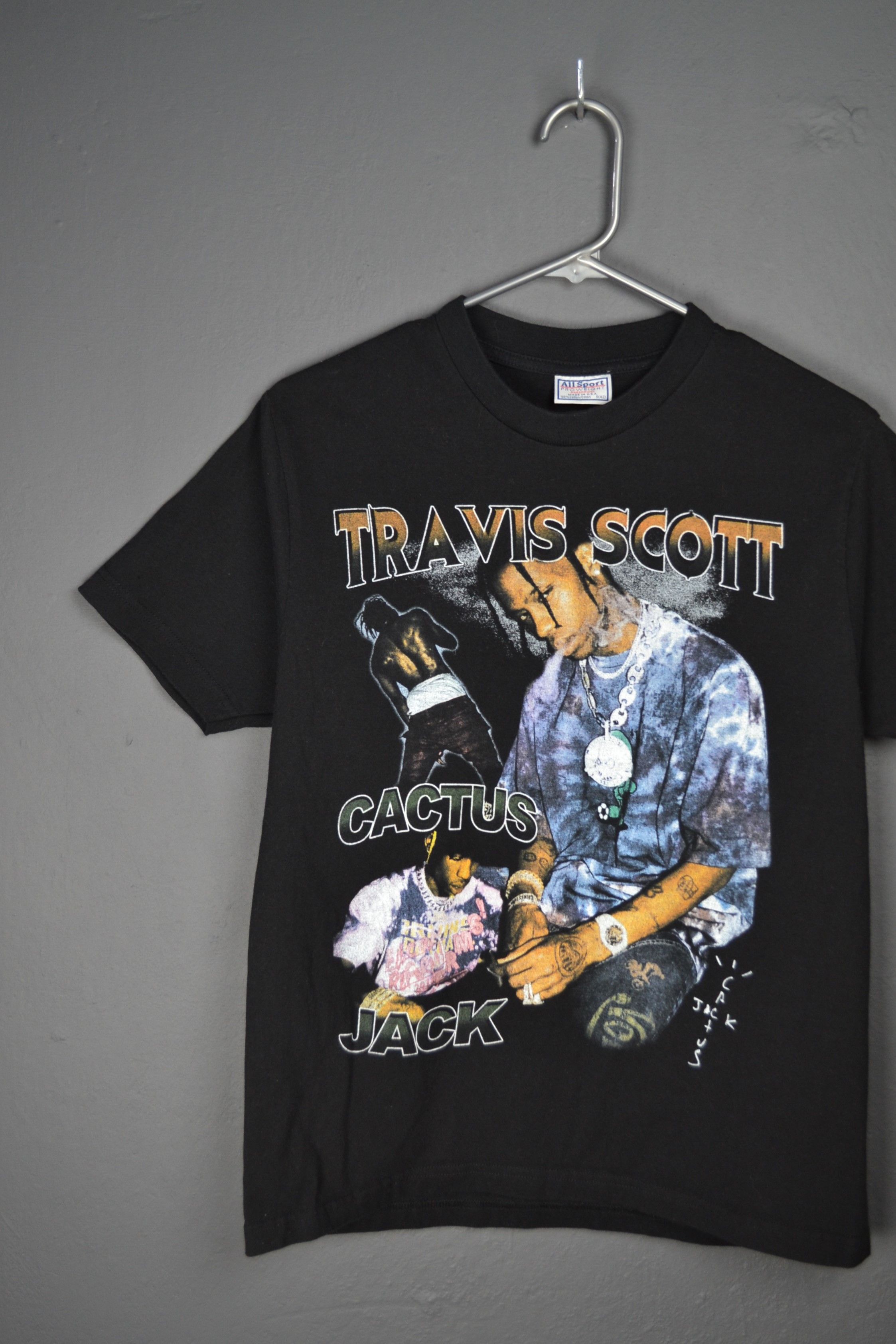 Band Tees Travis Scott Cactus Jack S 42 Black Cotton Allsports T-shirt Size US XS / EU 42 / 0 - 2 Thumbnail