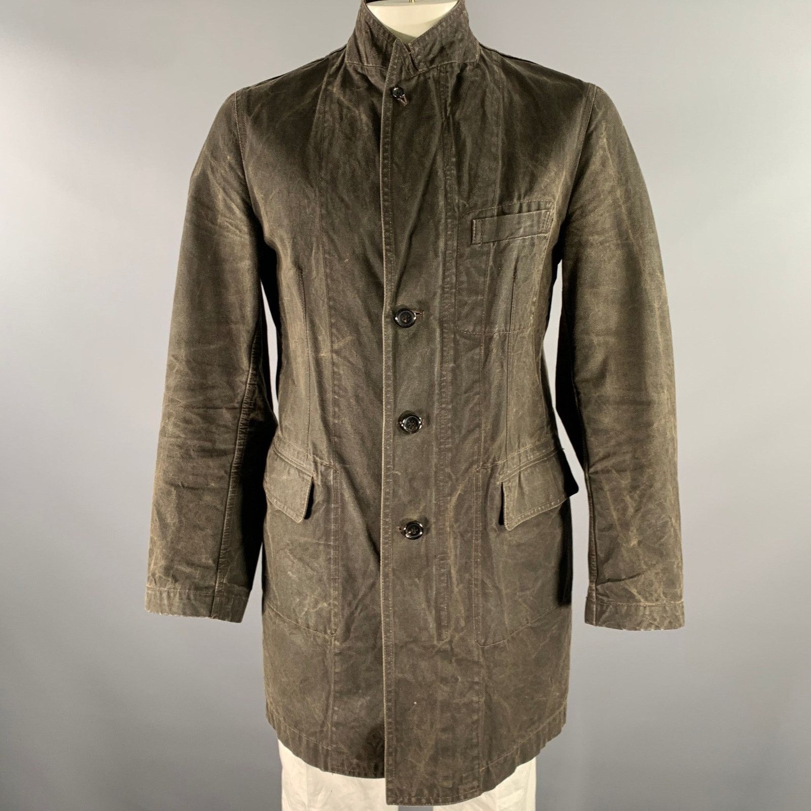 Comme des Garcons Homme COMME des GARCONS HOMME Distressed Cotton Peak Lapel Jacket Size US L / EU 52-54 / 3 - 3 Thumbnail
