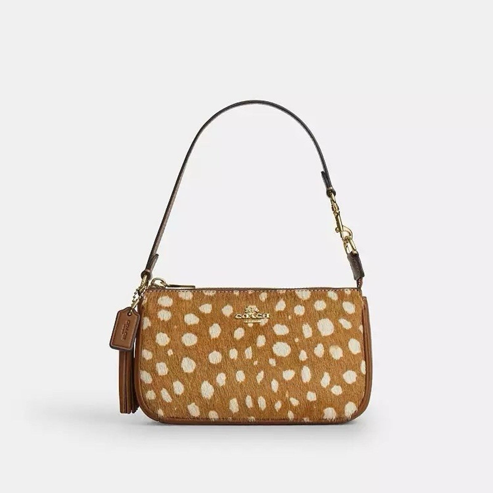 Coach NWT Coach Nolita 19 With Deer Print CDW35 Gold/Brown Leather Size ONE SIZE - 6 Thumbnail