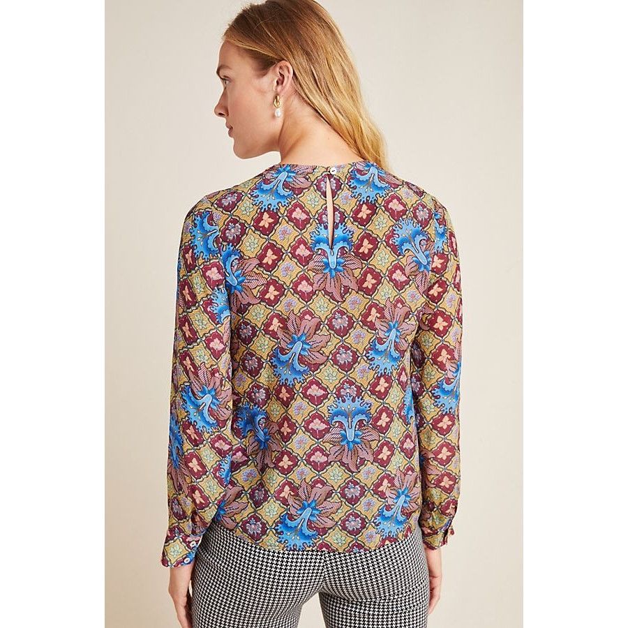 Anthropologie New Anthropologie Selene Geometric Blouse by TANVI KEDIA 6 Size M / US 6-8 / IT 42-44 - 3 Thumbnail