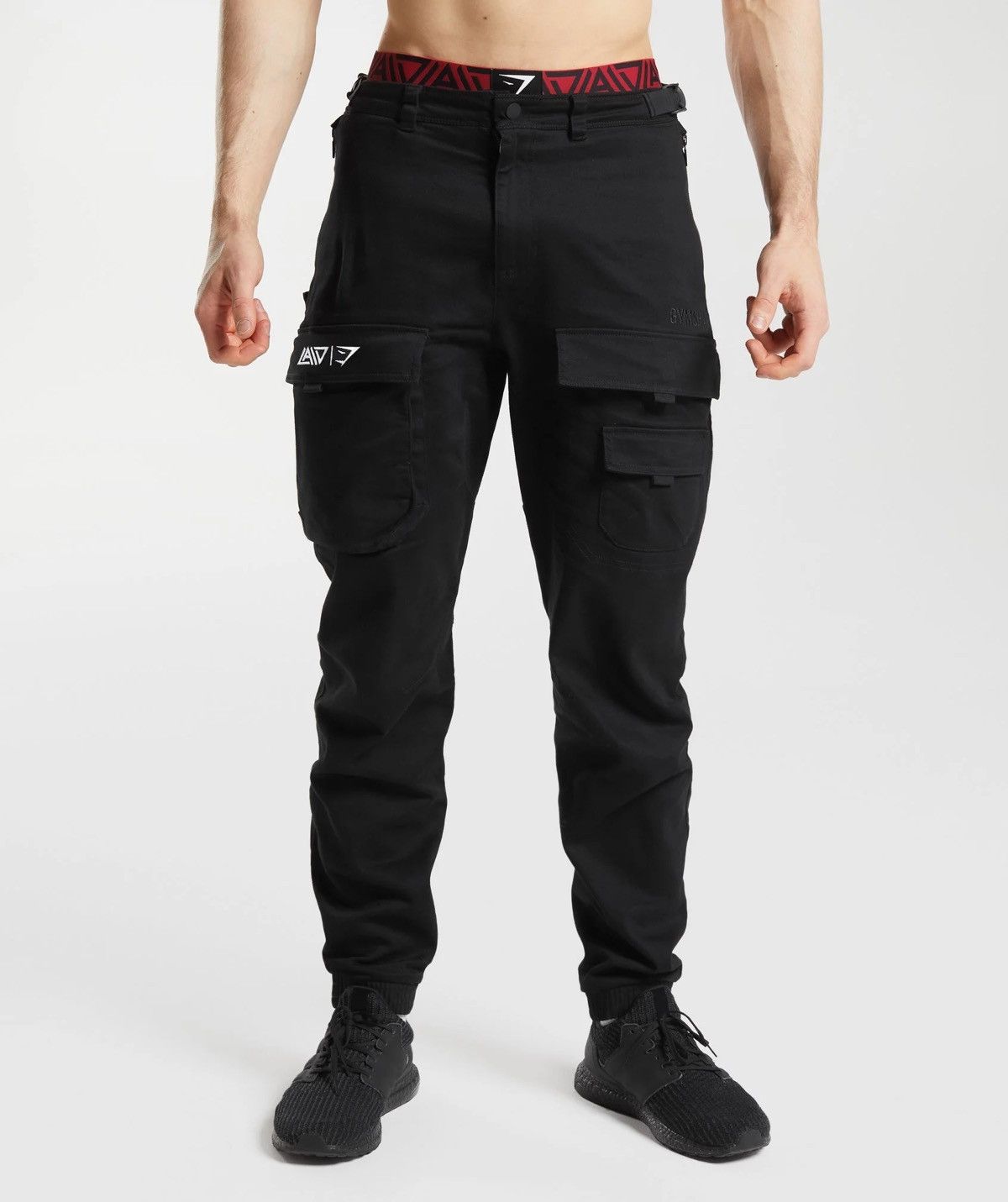 image of Gymshark David Laid Cargo Pants in Black, Men's (Size 36)