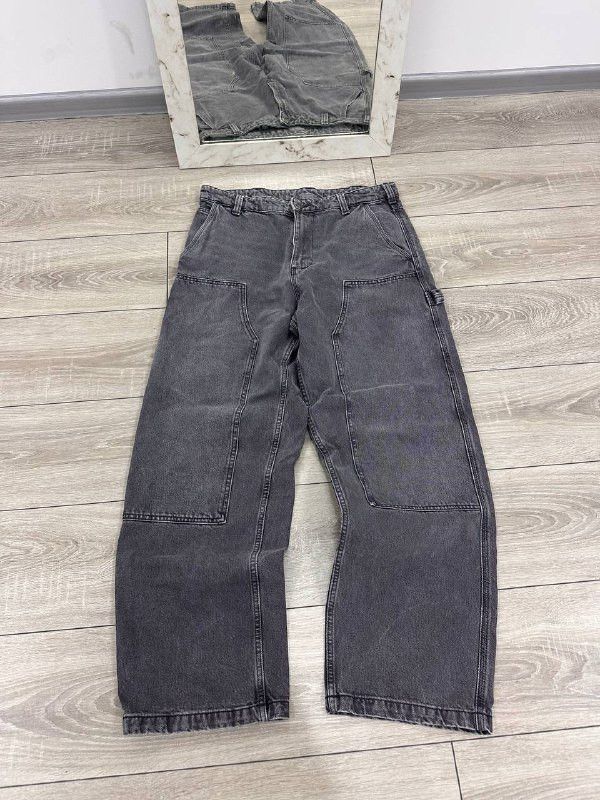Japanese Brand Baggy Loose Carpenter Double Knee Gray Garment Jeans Size US 32 / EU 48 - 1 Thumbnail