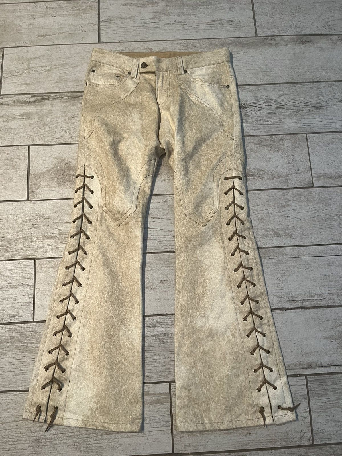 Tornado Mart Japan Tornado mart lace flared pants | Grailed