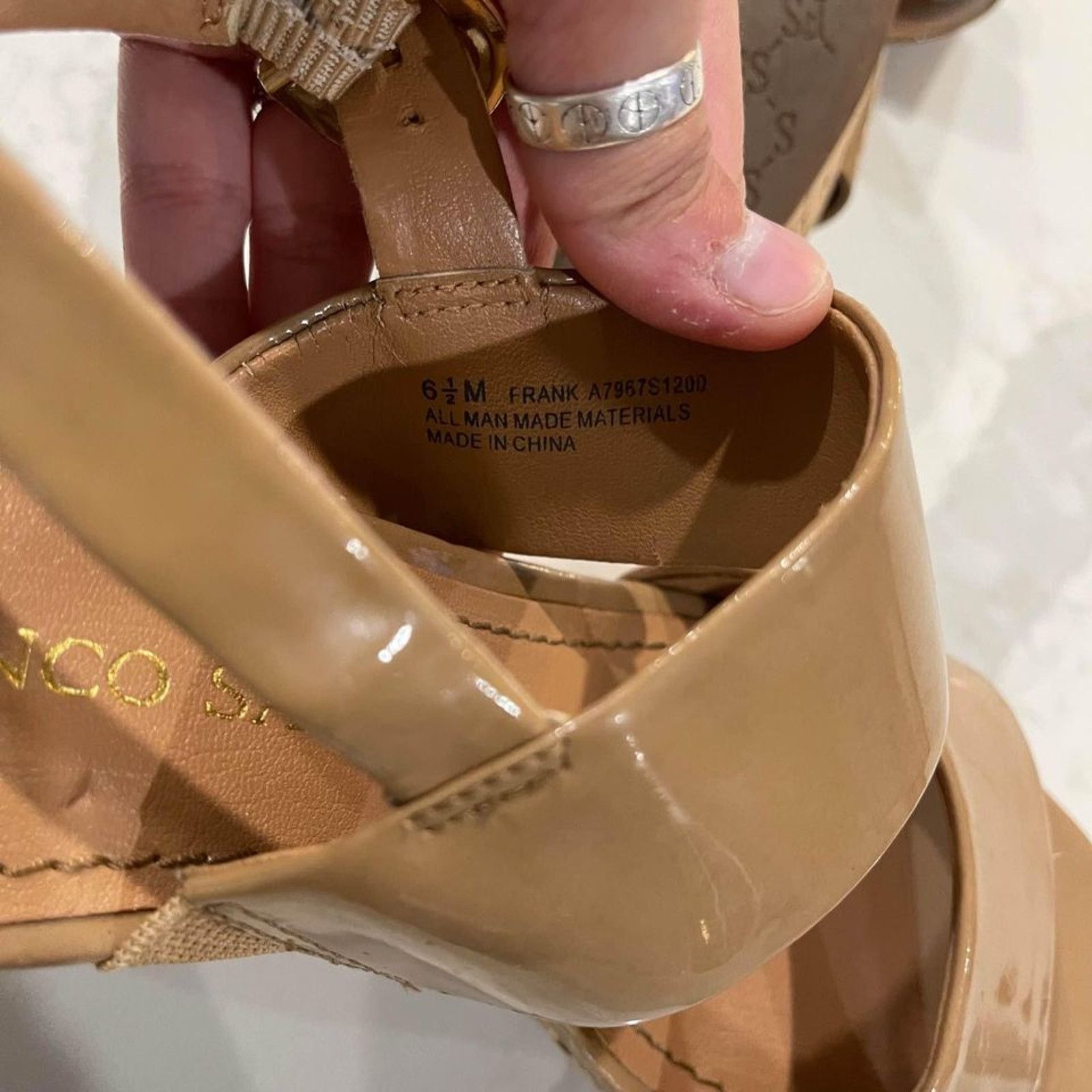 Franco Sarto Franco Sarto Nude Cork Block Heels Strappy Ankle Women's 6.5 Size US 6.5 / IT 36.5 - 8 Thumbnail