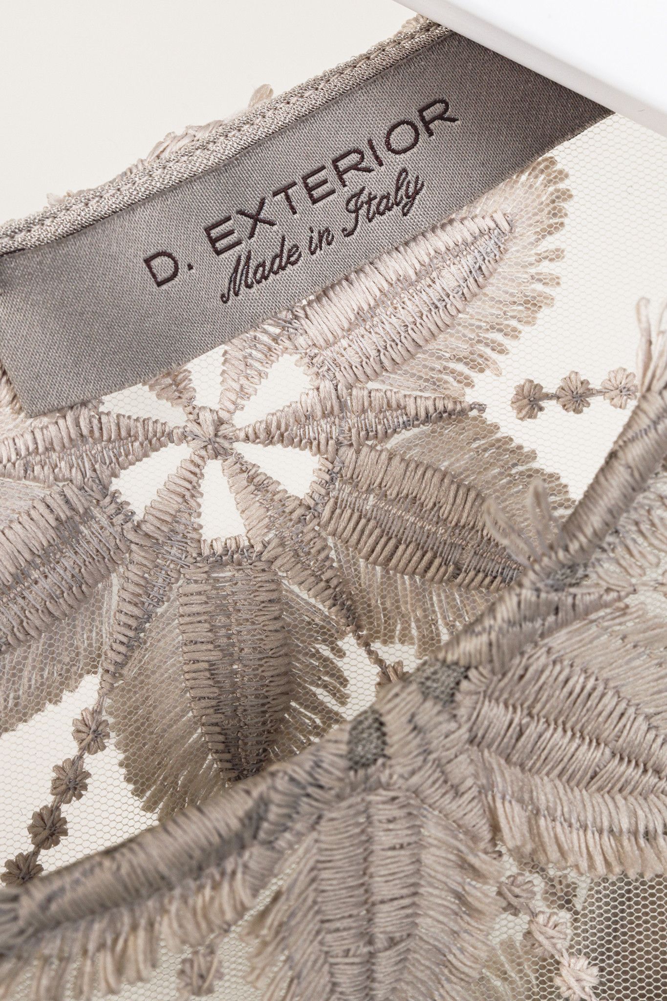 D.Exterior D. Exterior Taupe Floral Embroidered Shift Dress Size L / US 10 / IT 46 - 4 Thumbnail