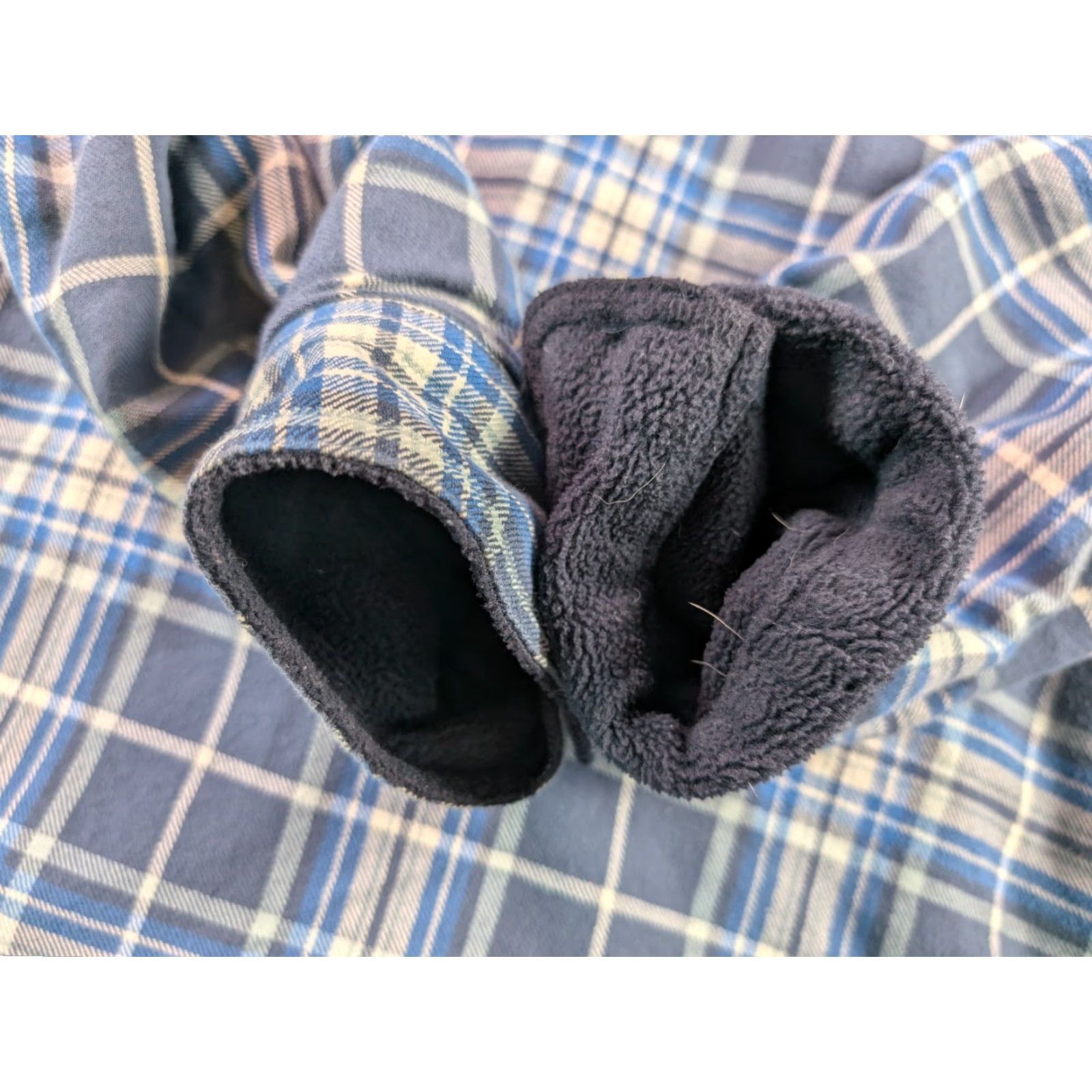 Vintage L.L. Bean Fleece Lined Flannel Hooded Jacket Mens M Blue Plaid Button Up Shacket Size US M / EU 48-50 / 2 - 5 Thumbnail