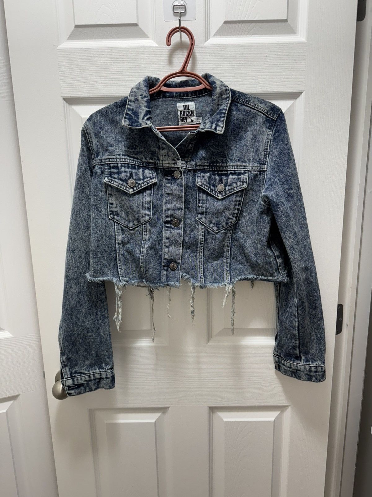 Rock Revival The Rockn Rev Jean Denim Jacket Cropped Distressed RICK Size US XS / EU 42 / 0 - 1 Thumbnail