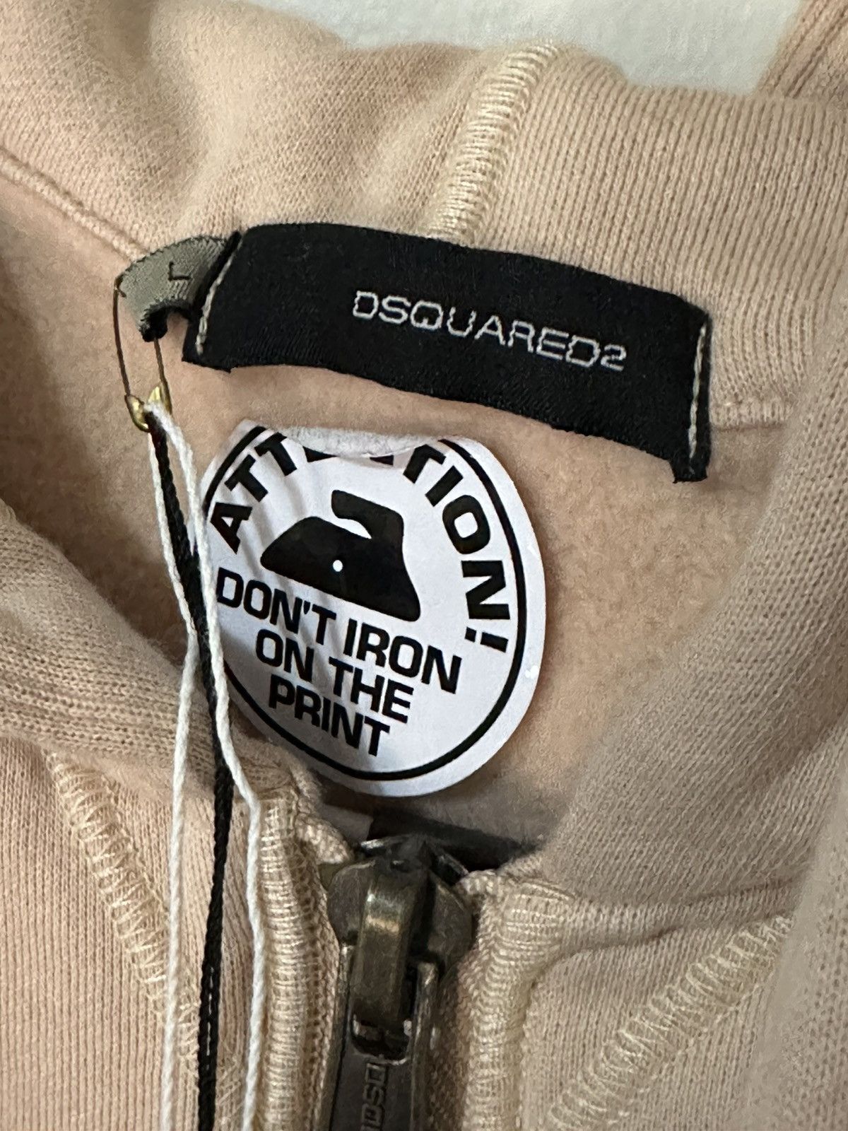 Dsquared2 BNWT Sz L Dsquared2 Spellout Peach Zip-Up Hoodie Size US L / EU 52-54 / 3 - 4 Thumbnail